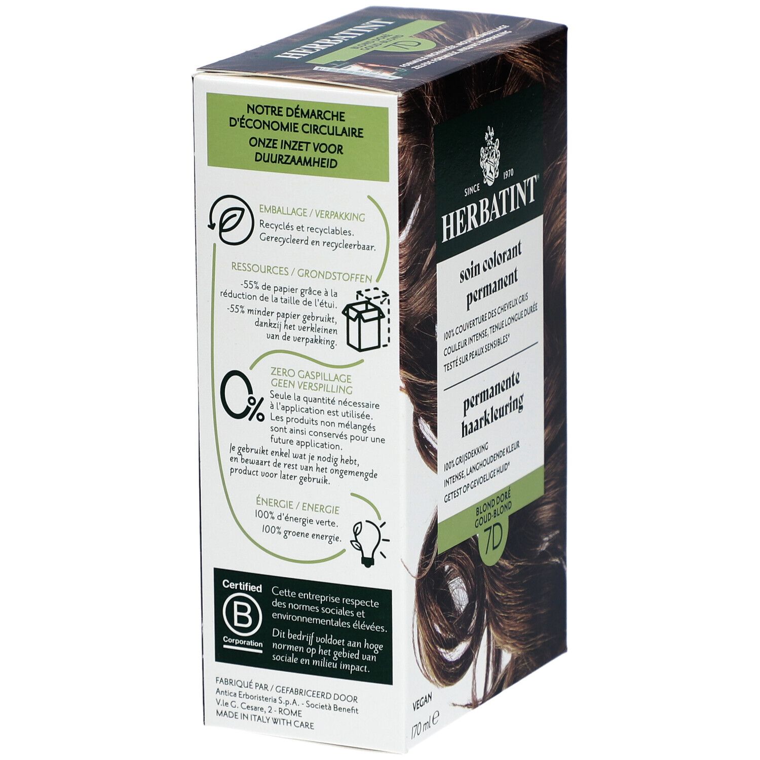 Herbatint Soin Colorant Permanent 7D Blond doré