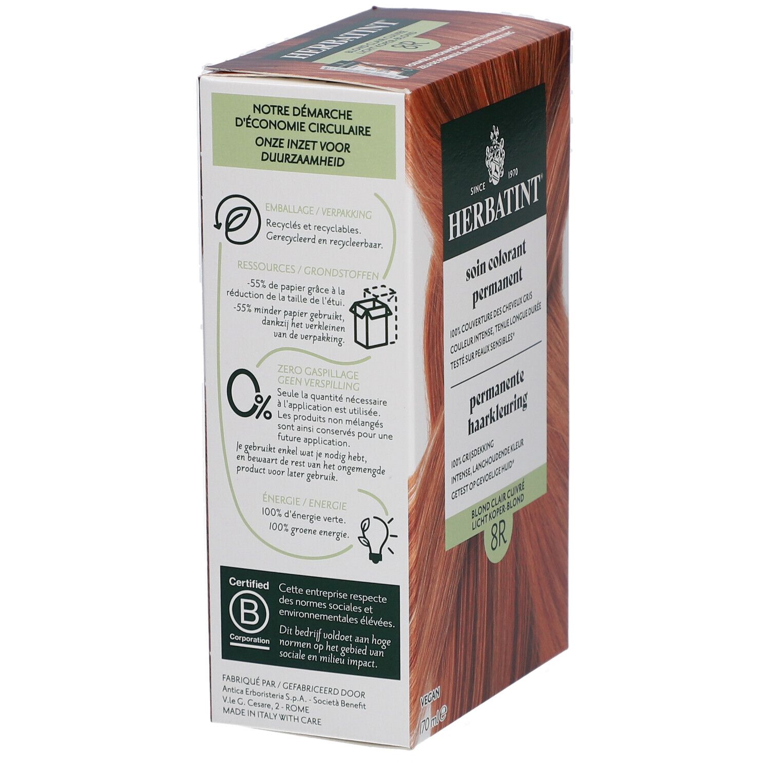 Herbatint Soin Colorant Permanent 8R Blond Cuivré Clair