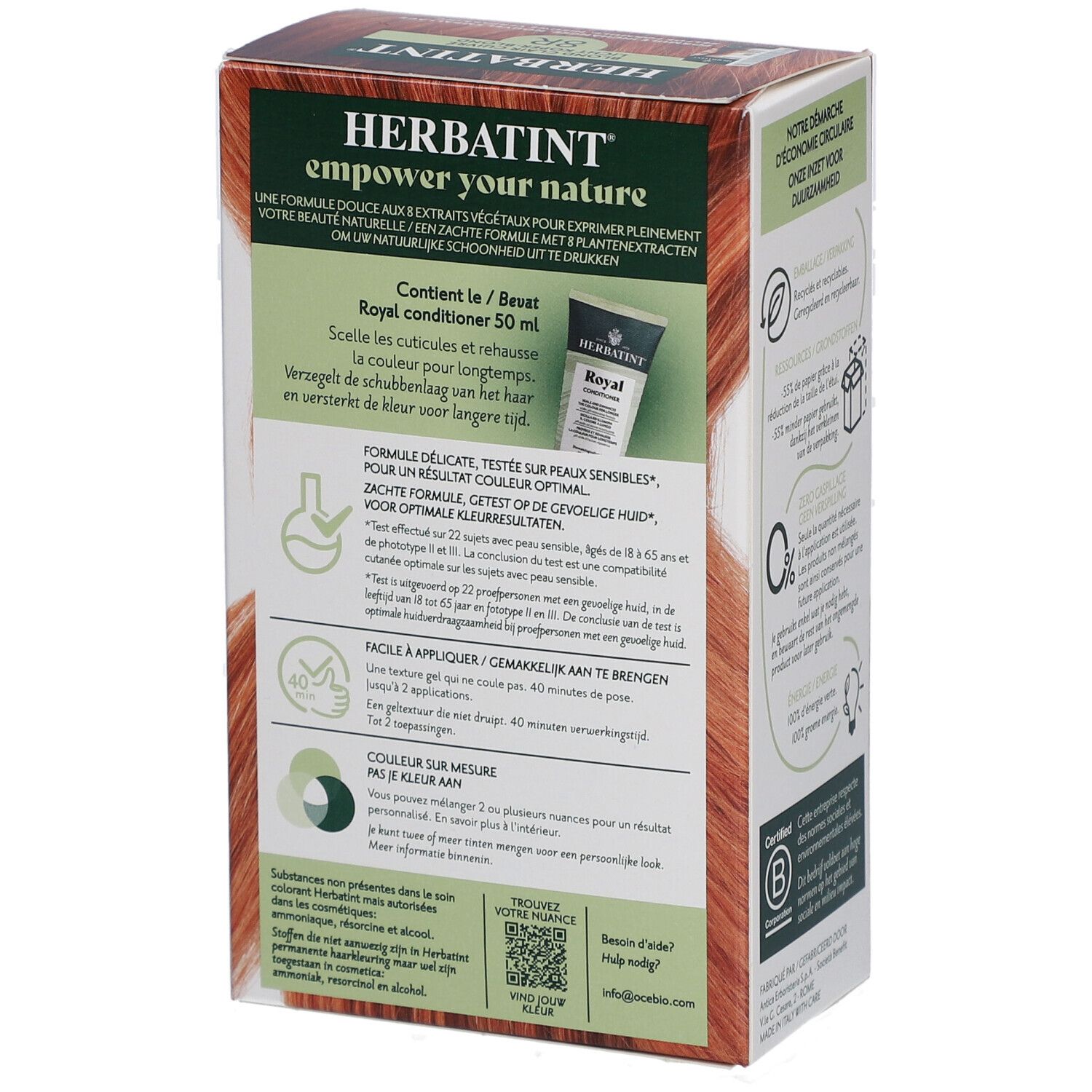 Herbatint Soin Colorant Permanent 8R Blond Cuivré Clair
