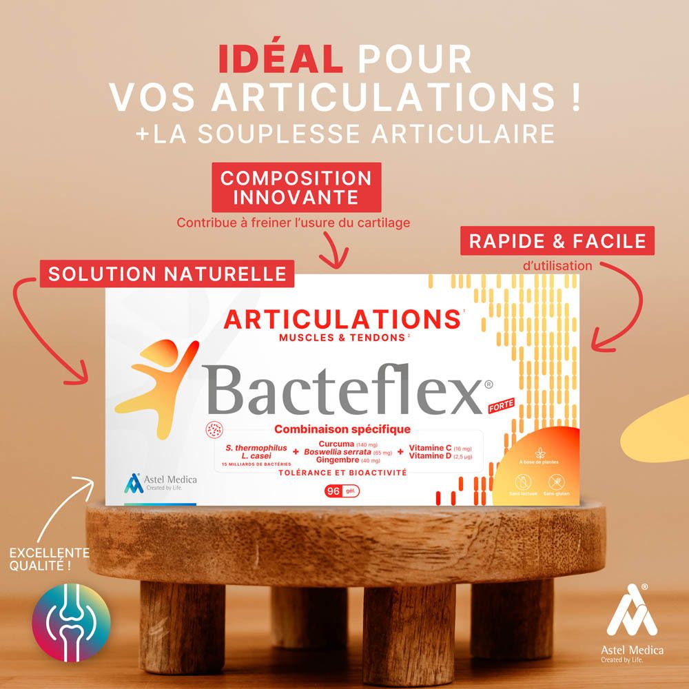 Boîte Bacteflex Forte pour articulations, muscles et tendons.