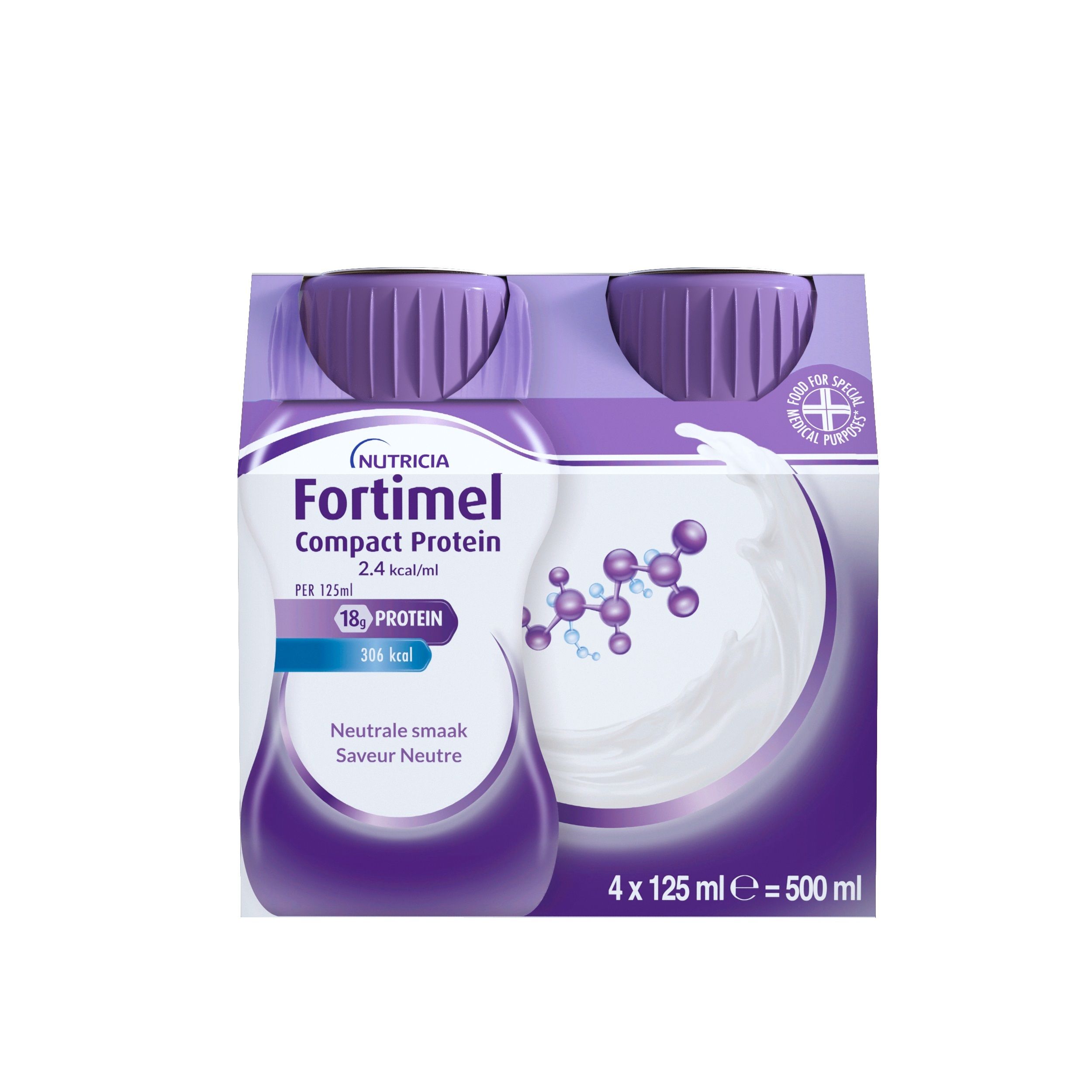 Bouteille unique de Fortimel Compact Protein. Saveur Neutre. 18g de protéines.
