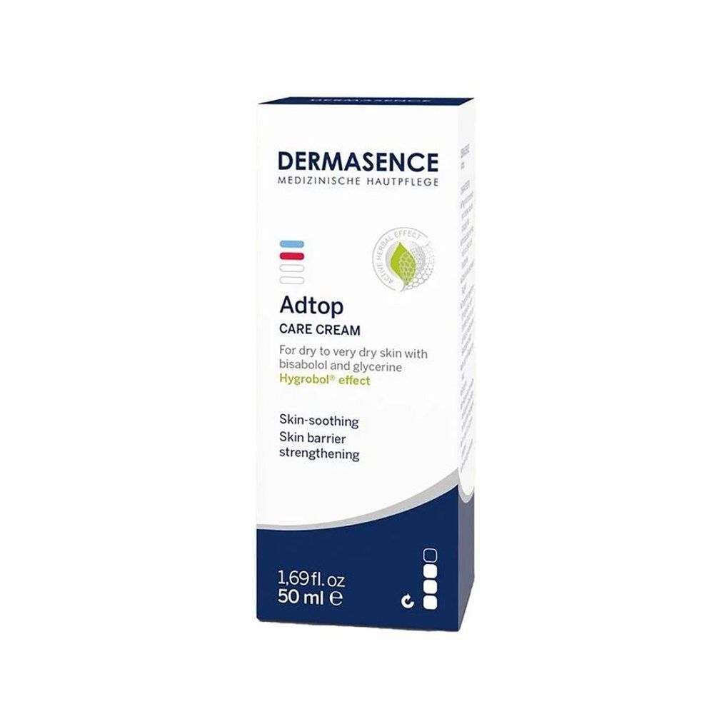 Emballage carton avec Adtop Care Cream. Contient 1.69 fl.oz/50 ml. Informations et logo.