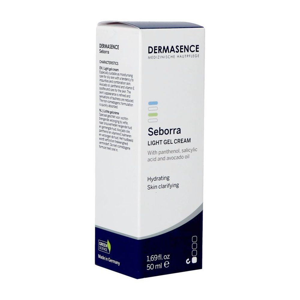 Boîte avec inscription: Dermasence Seborra Light Gel Cream. 50 ml.