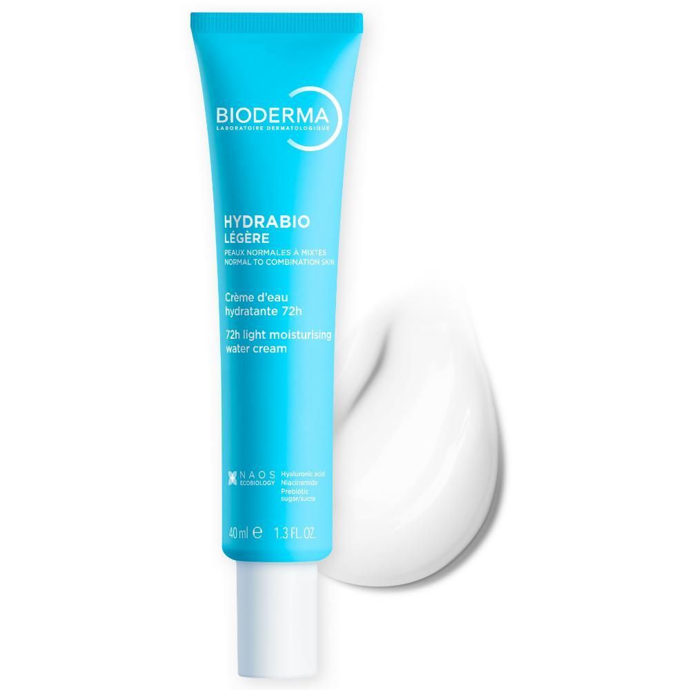 Arrière du tube Bioderma Hydrabio Légère avec instructions d'utilisation.