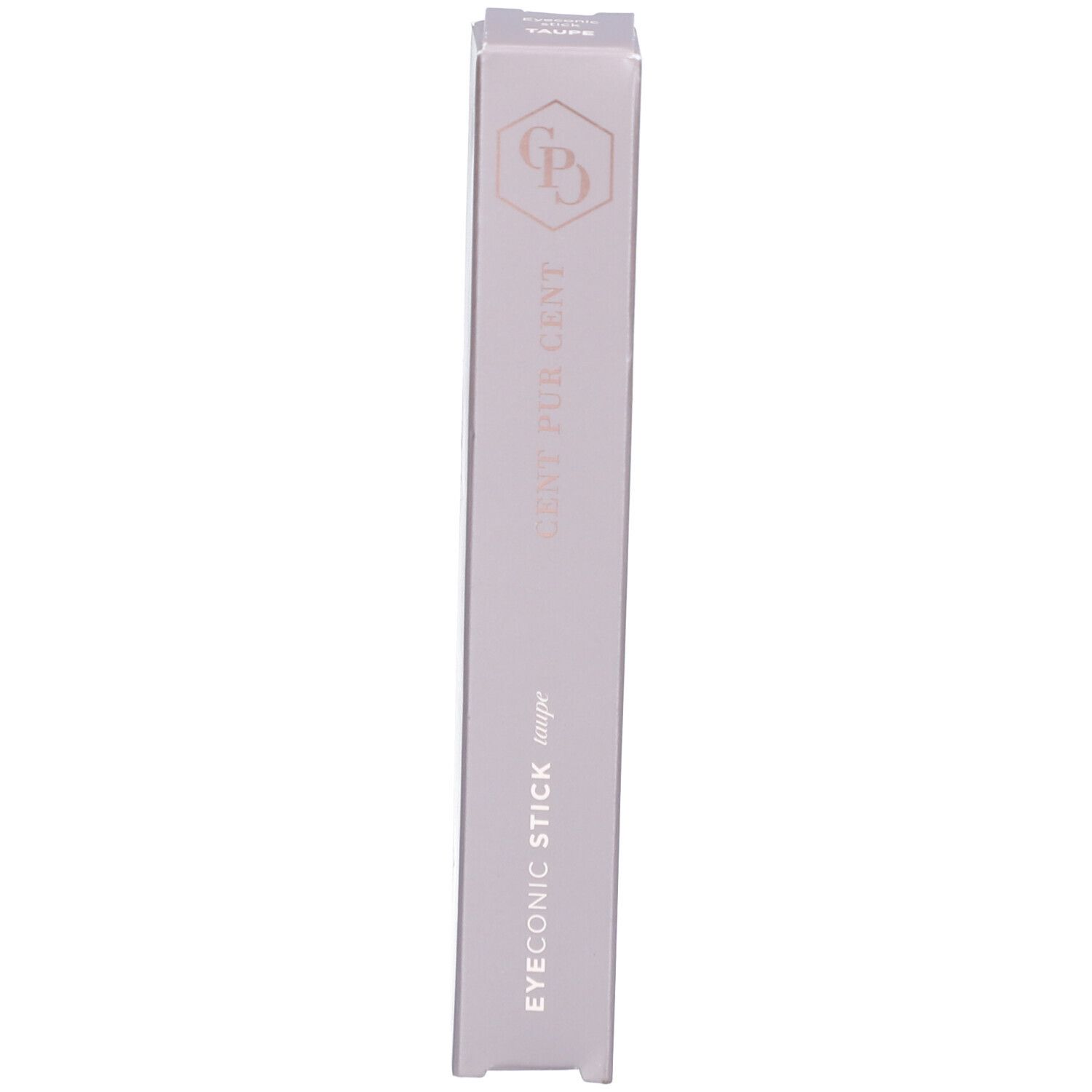 Emballage avec texte: EYECONIC STICK Taupe, CENT PUR CENT.