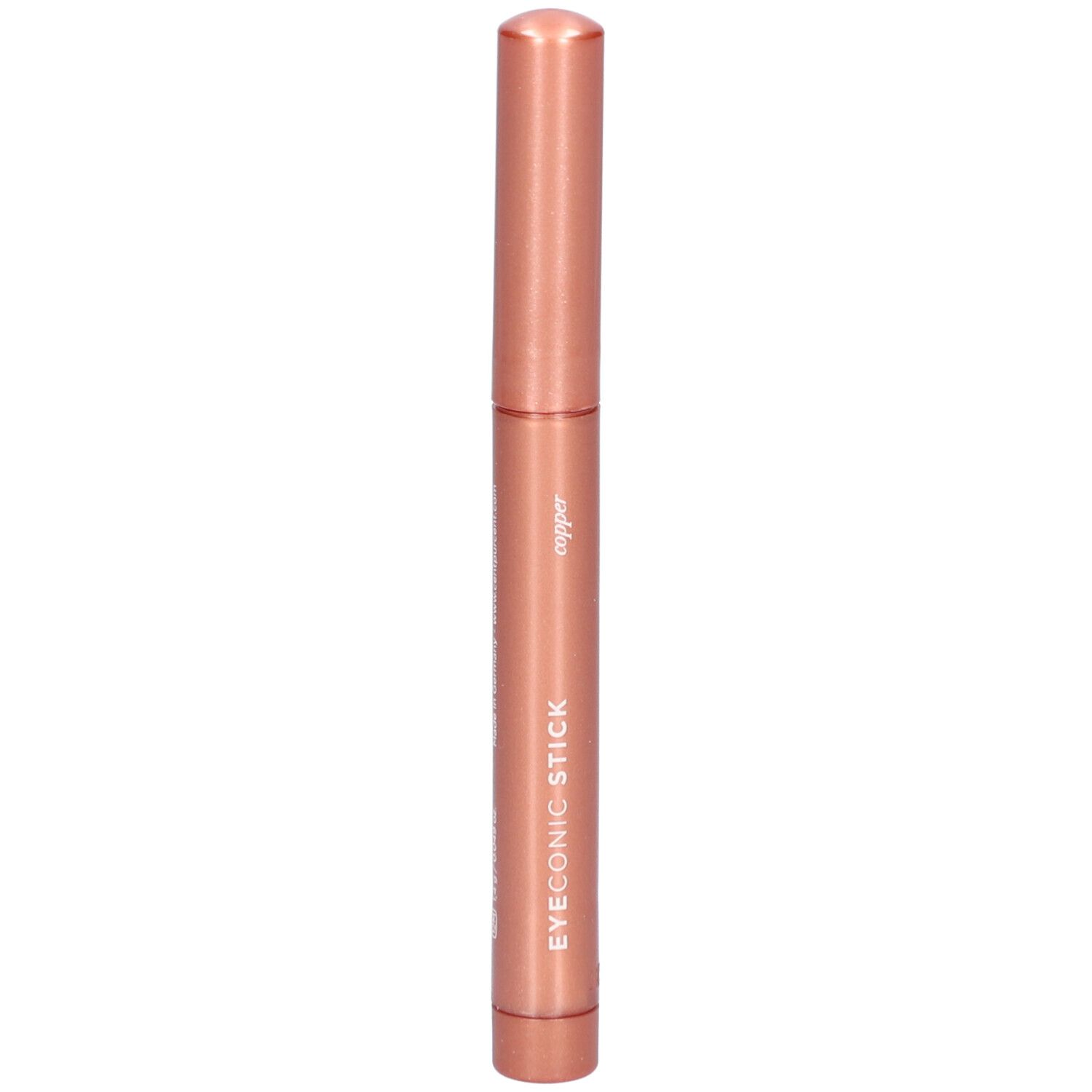 Bâtonnet cuivré avec bouchon. Inscription: EYEONIC STICK copper.