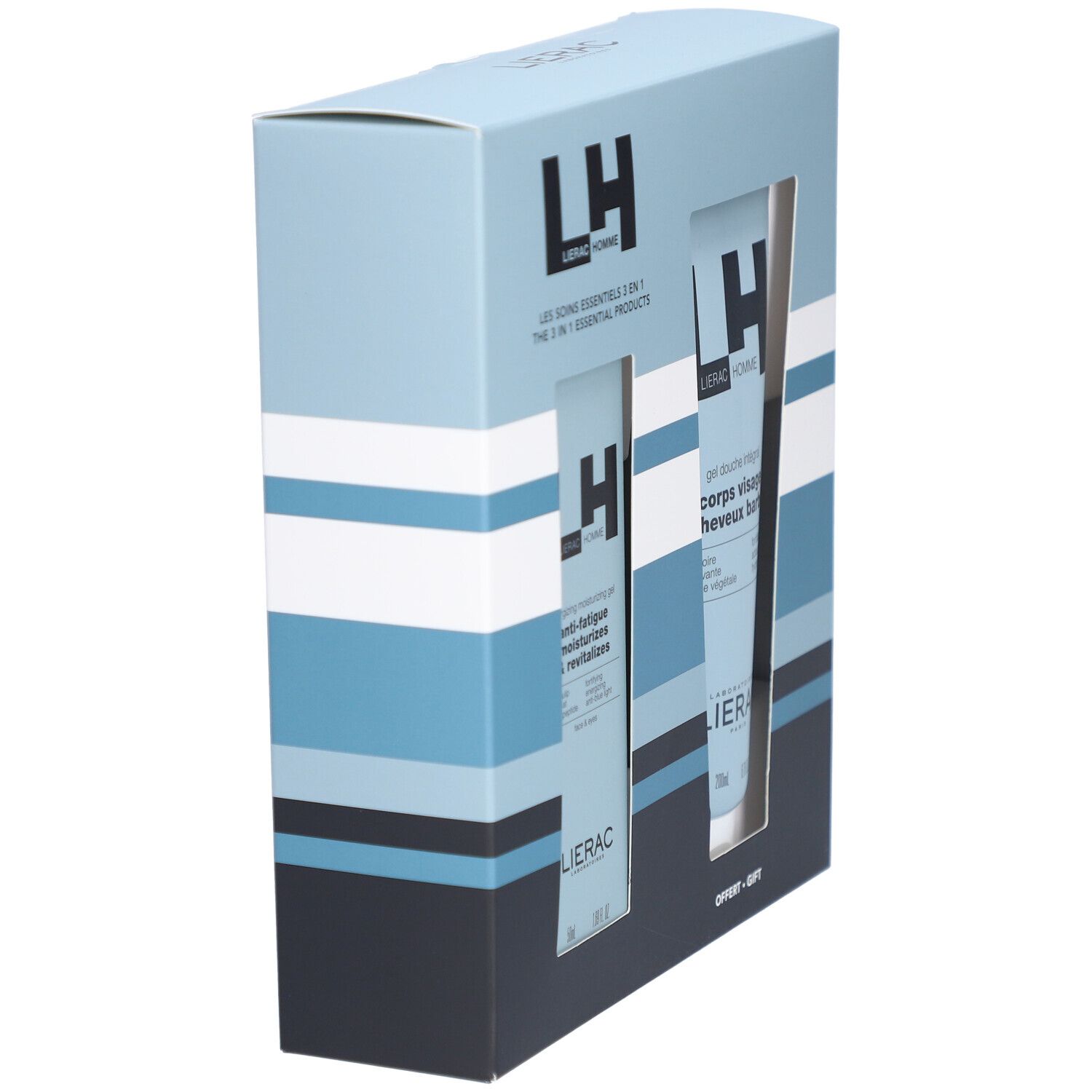 LIERAC Coffret Homme Gel Hydratant Energisant + Gel Douche Intégral