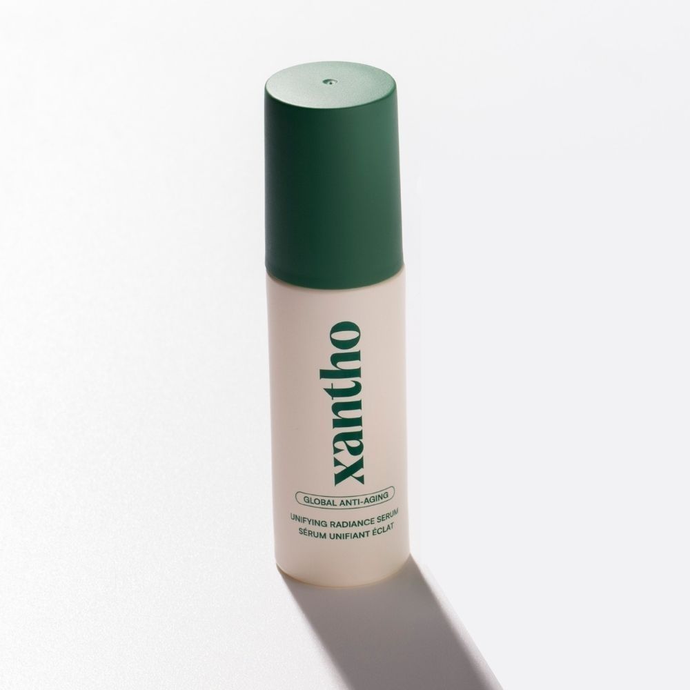 Flacon de sérum Xantho avec bouchon vert, global anti-âge.