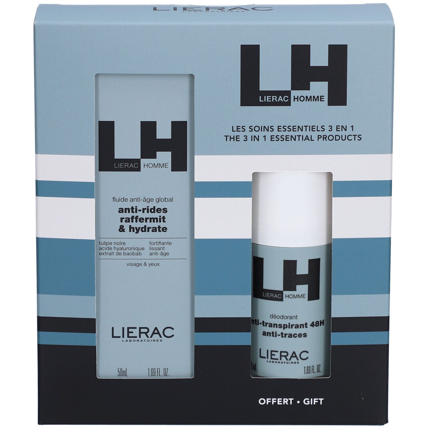 LIERAC Coffret Homme Fluide Anti-Âge Global + Déodorant