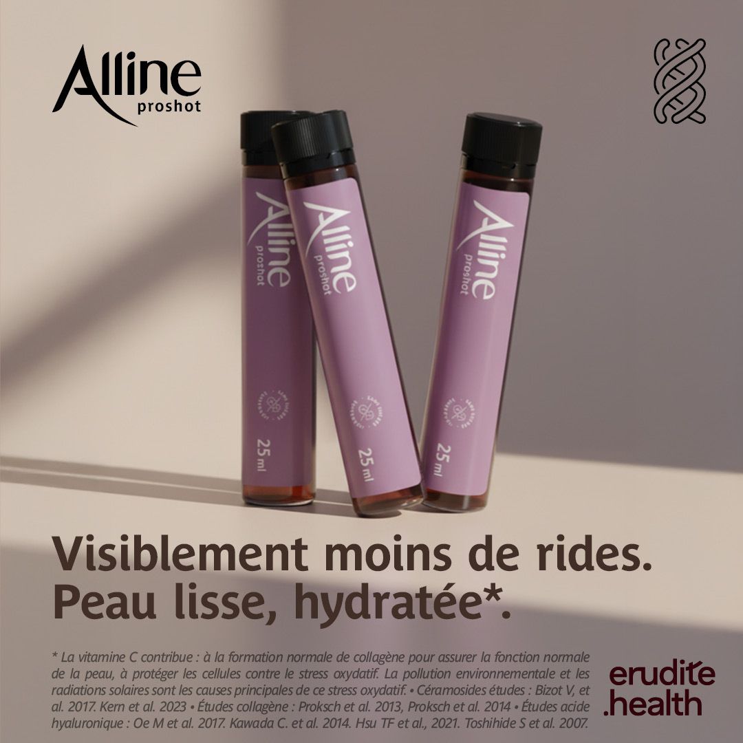 Alline Proshot: Le shot de beauté au collagène pour peau, cheveux, ongles.