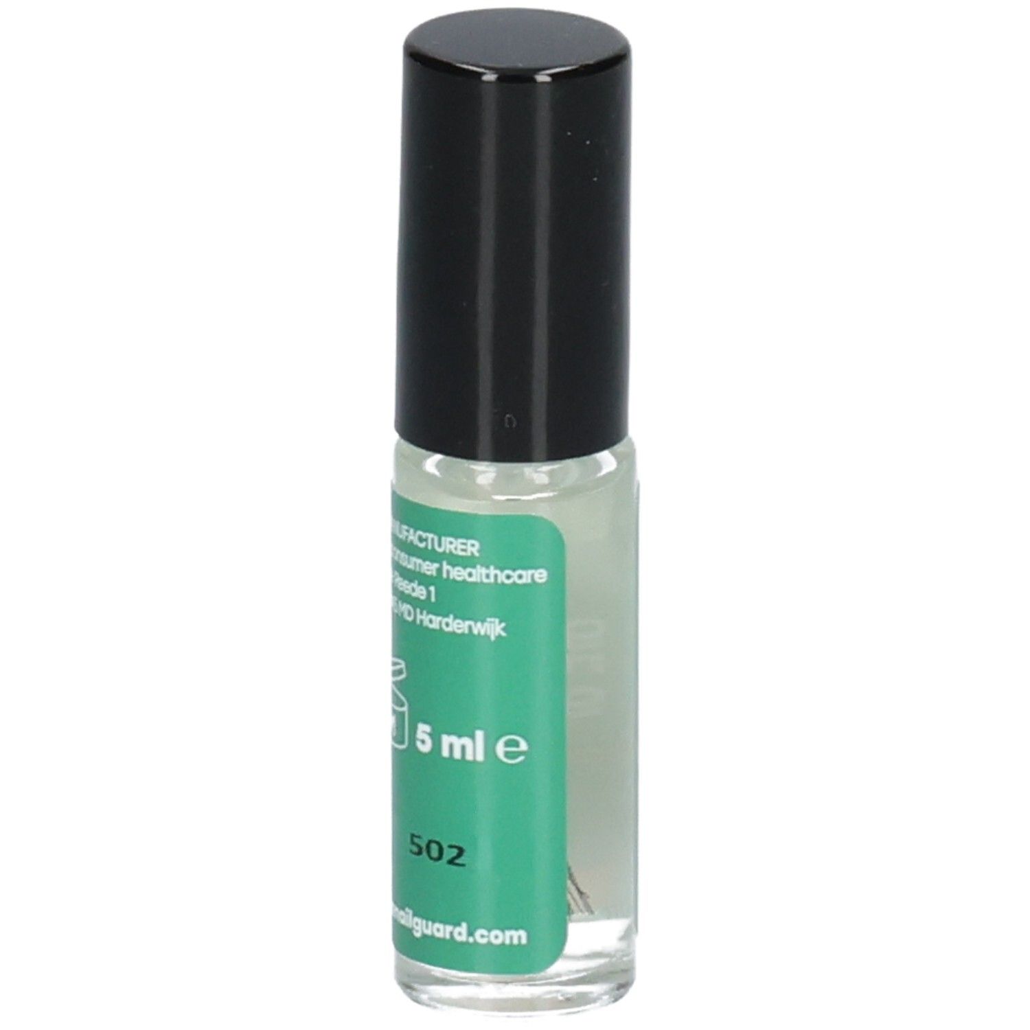 Rouleau de protection des ongles, 5 ml, avec informations fabricant et site web sur l'étiquette.