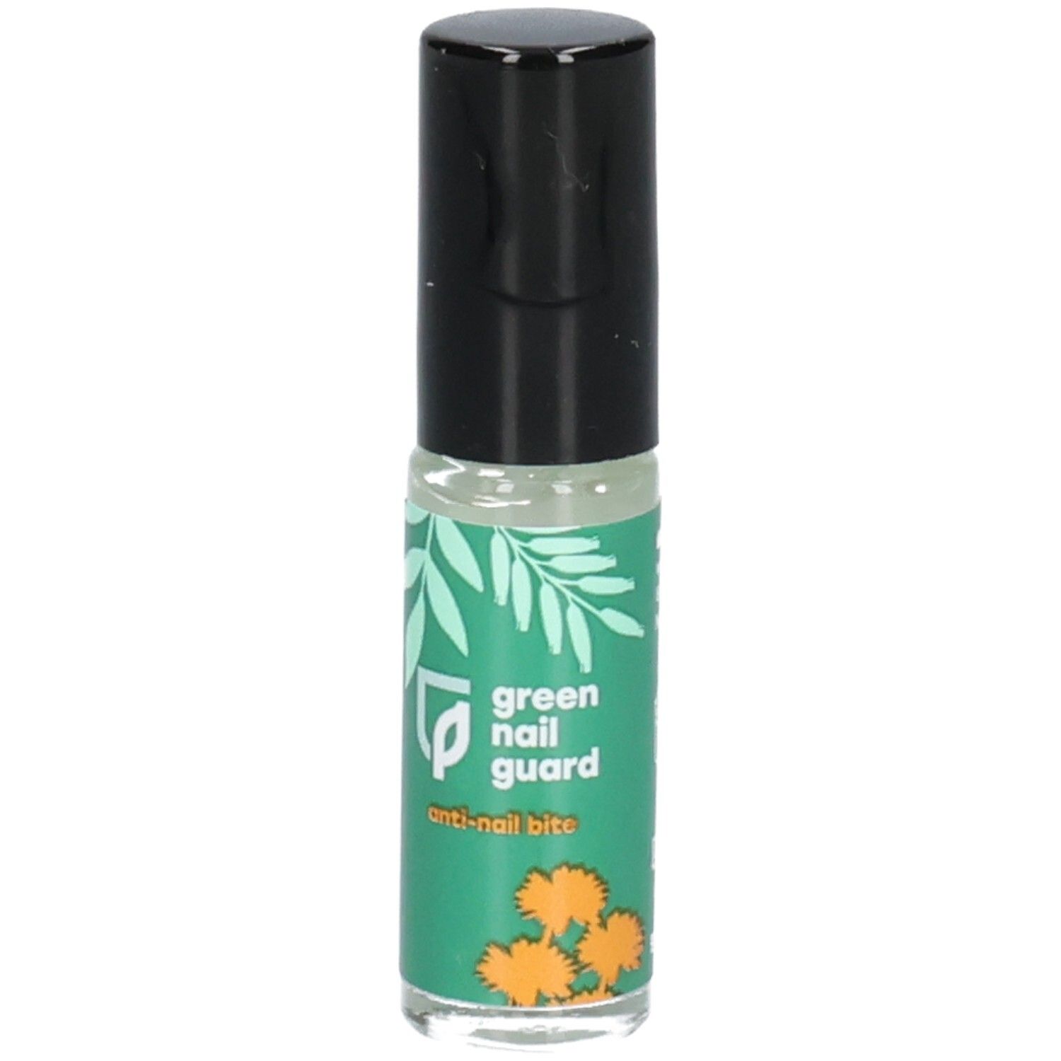 Rouleau de protection des ongles avec inscription 'green nail guard' et 'anti-nail bite'.