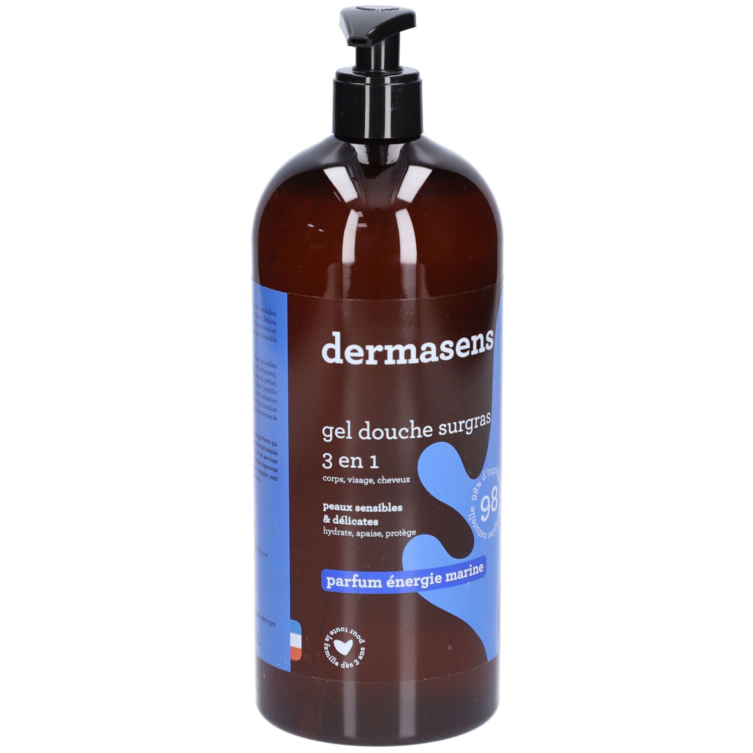 Dermasens Gel Douche Surgras 3 en 1 Parfum Énergie Marine