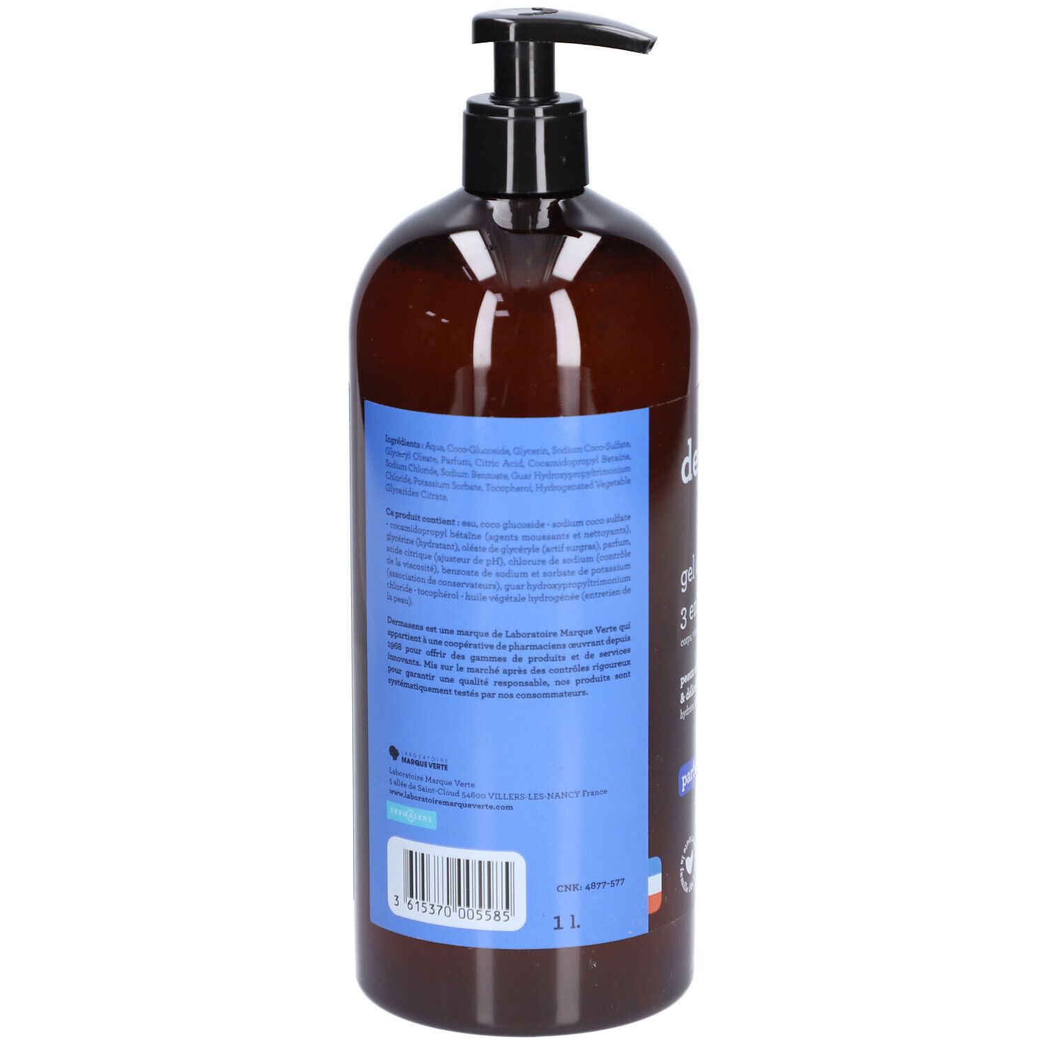 Dermasens Gel Douche Surgras 3 en 1 Parfum Énergie Marine