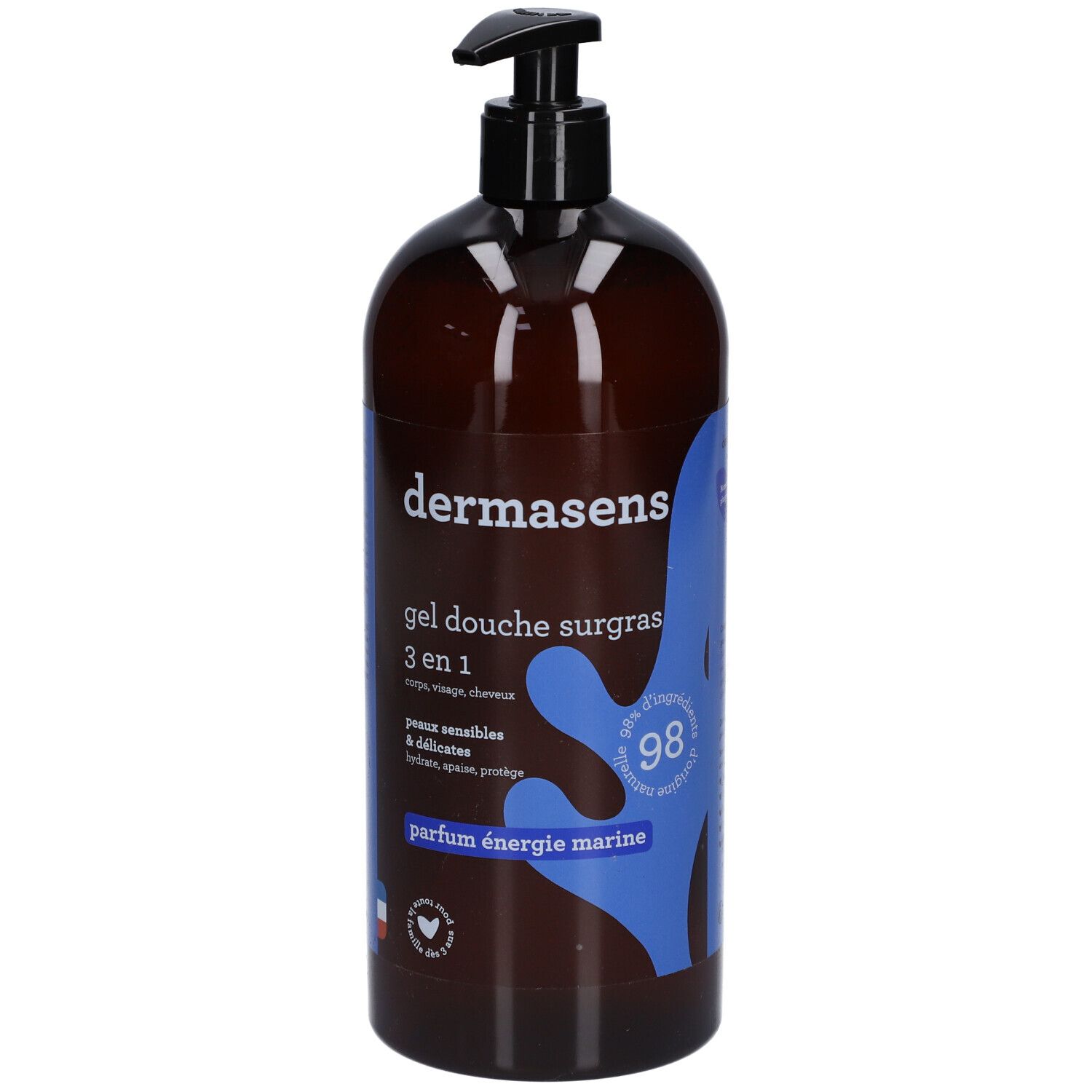 Dermasens Gel Douche Surgras 3 en 1 Parfum Énergie Marine