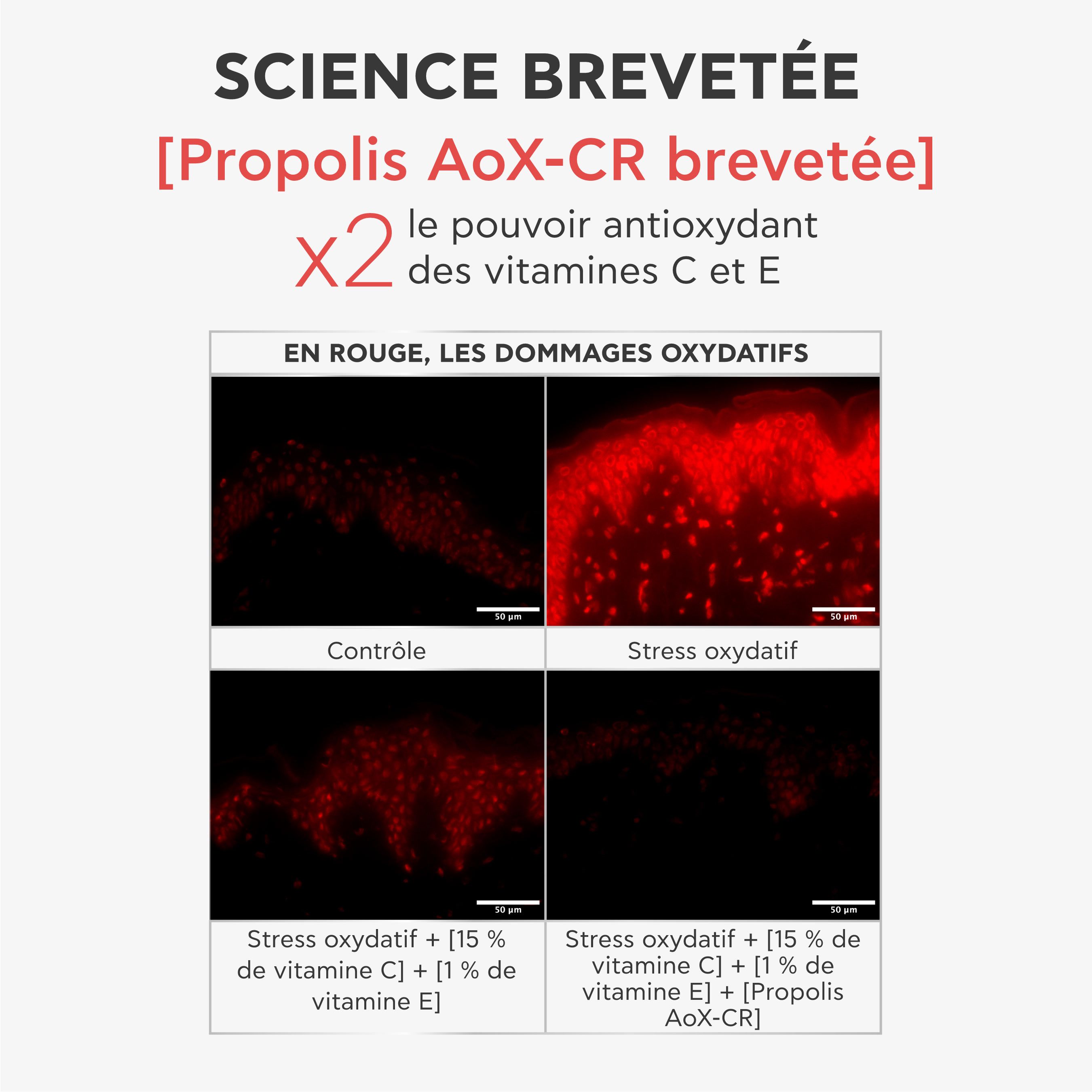 Sérum Apivita C15 Propolis Correct : flacon en verre brun avec bouchon compte-gouttes blanc. Étiquette argentée avec informations produit.
