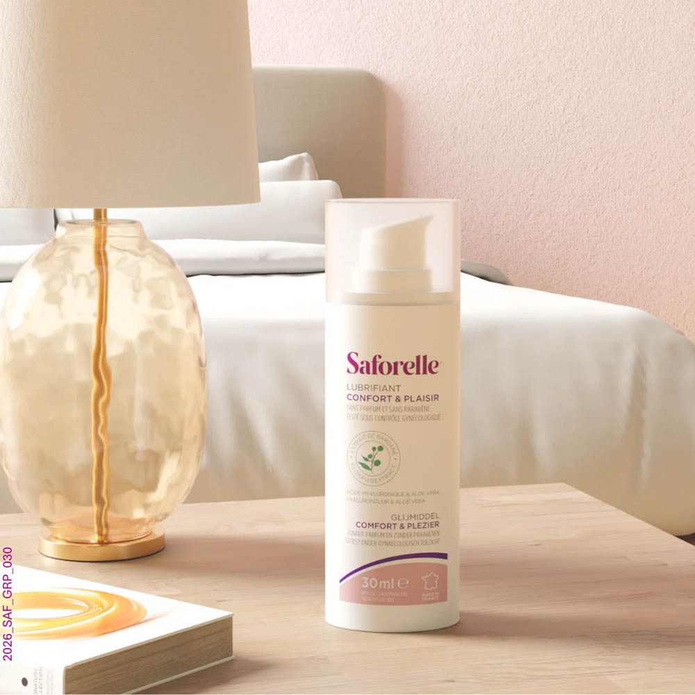 Emballage Saforelle Lubrifiant, face avant avec informations produit.