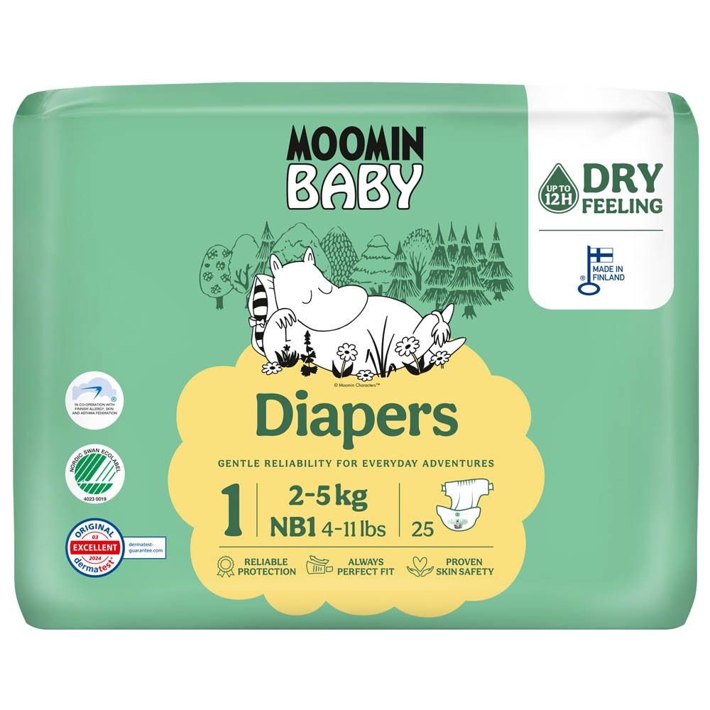 Moomin Couches Écologiques Taille 1 Newborn (2-5 kg)