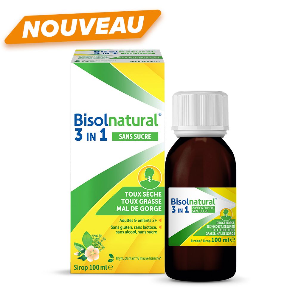 Flacon et boîte du produit. La boîte affiche le nom du produit et des informations.