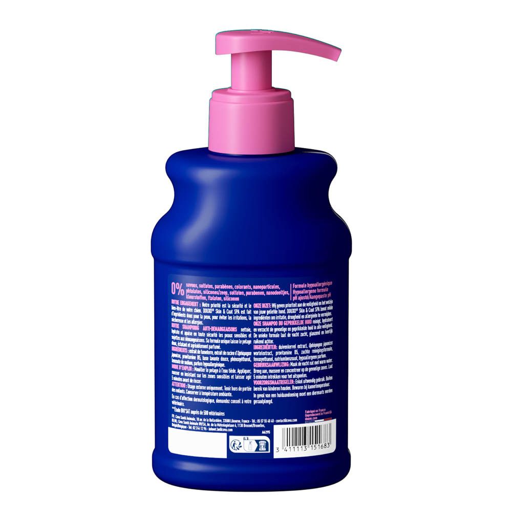 Nettoie, hydrate et apaise les peaux sensibles. Peau de chien et de bébé, même sensibilité.