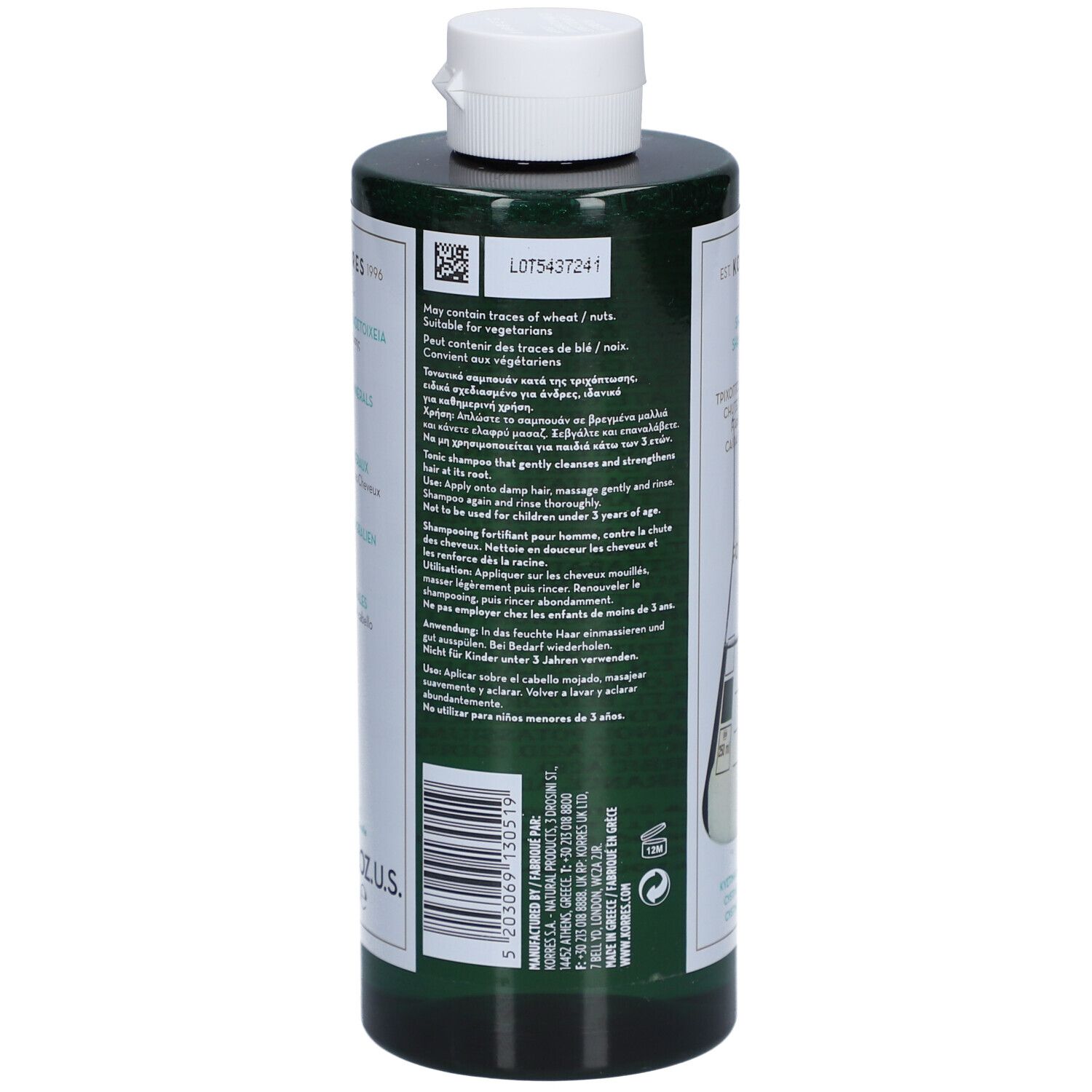 KORRES Shampooing Cystine & Minéraux Anti-Chute pour Hommes