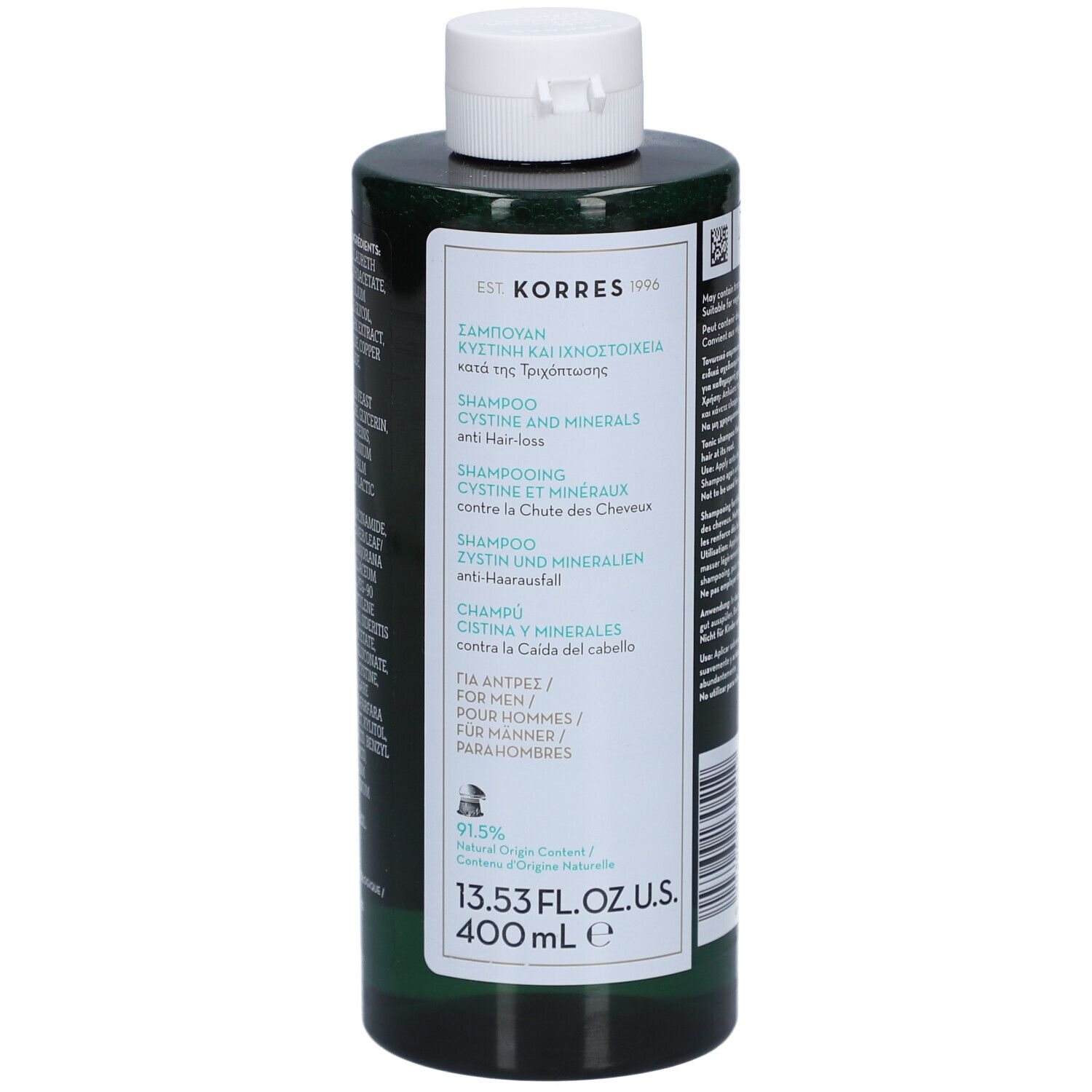 KORRES Shampooing Cystine & Minéraux Anti-Chute pour Hommes