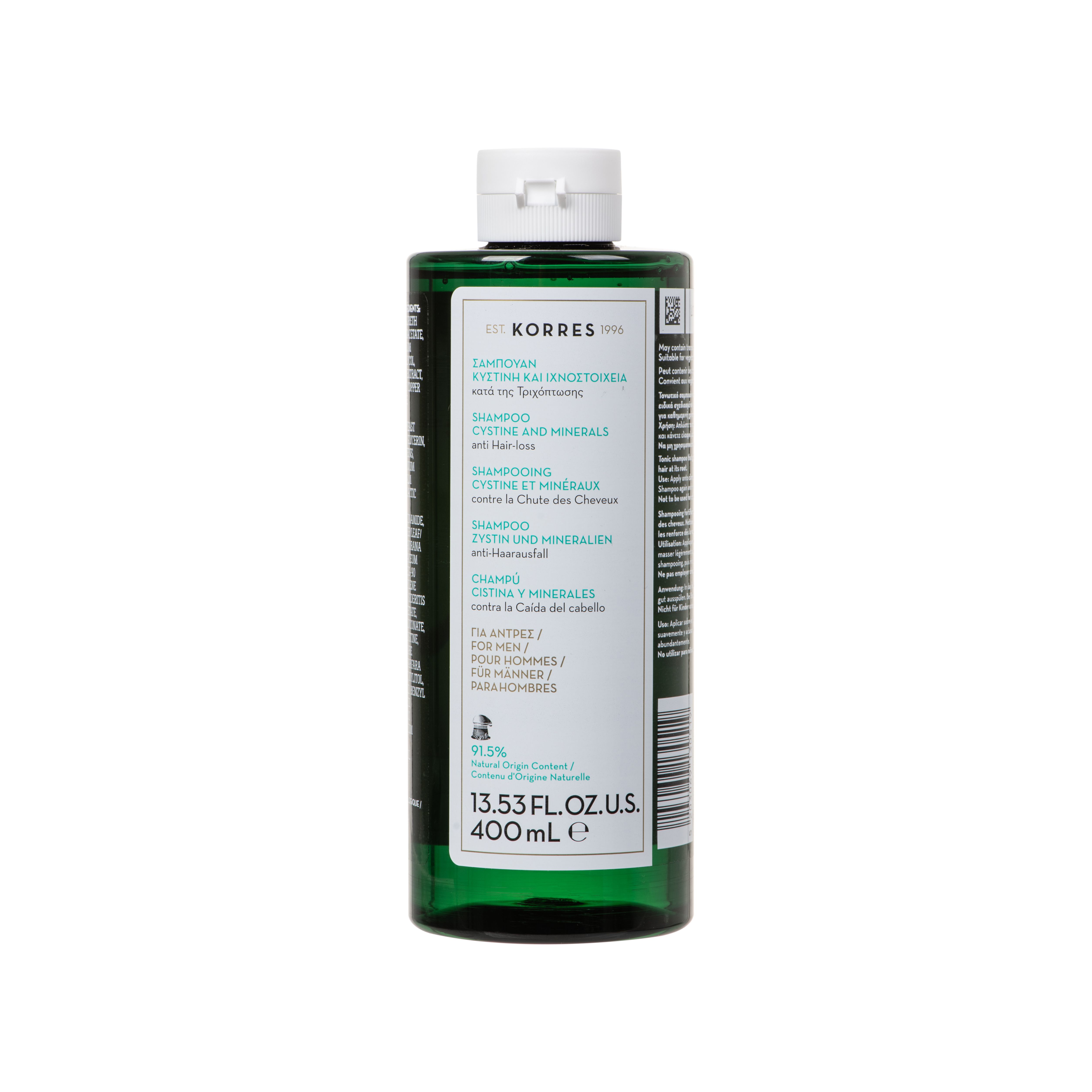 KORRES Shampooing Cystine & Minéraux Anti-Chute pour Hommes