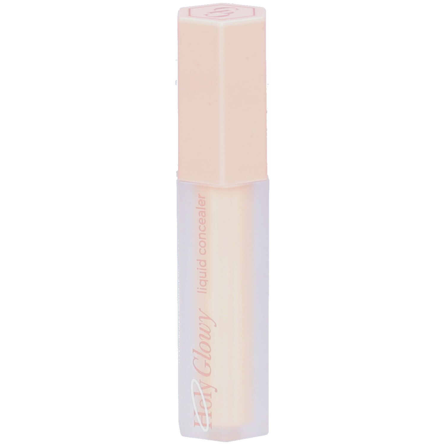 Concealer en forme de cône avec bouchon rose. Inscription: Holy Glowy liquid concealer.
