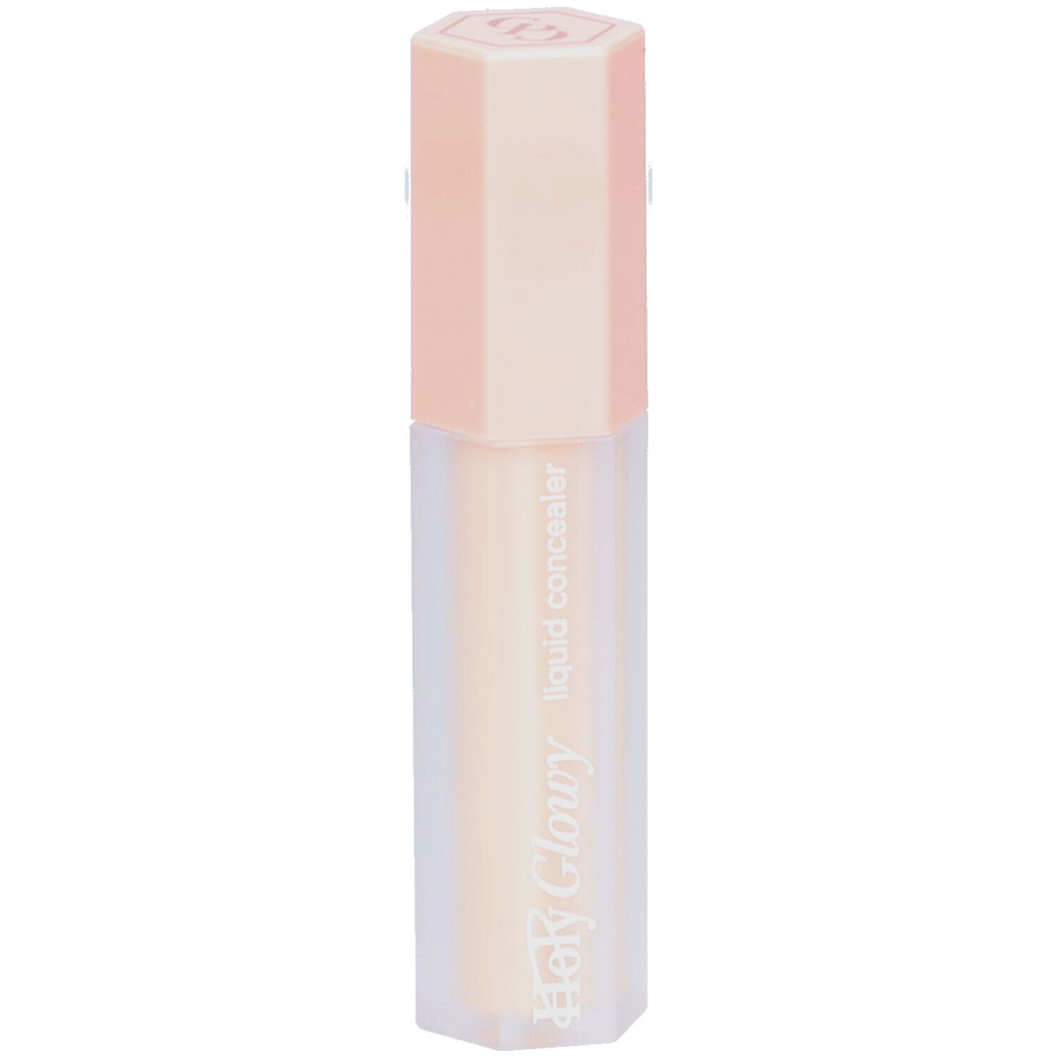 Concealer en forme de cône avec bouchon rose. Inscription: Holy Glowy liquid concealer.