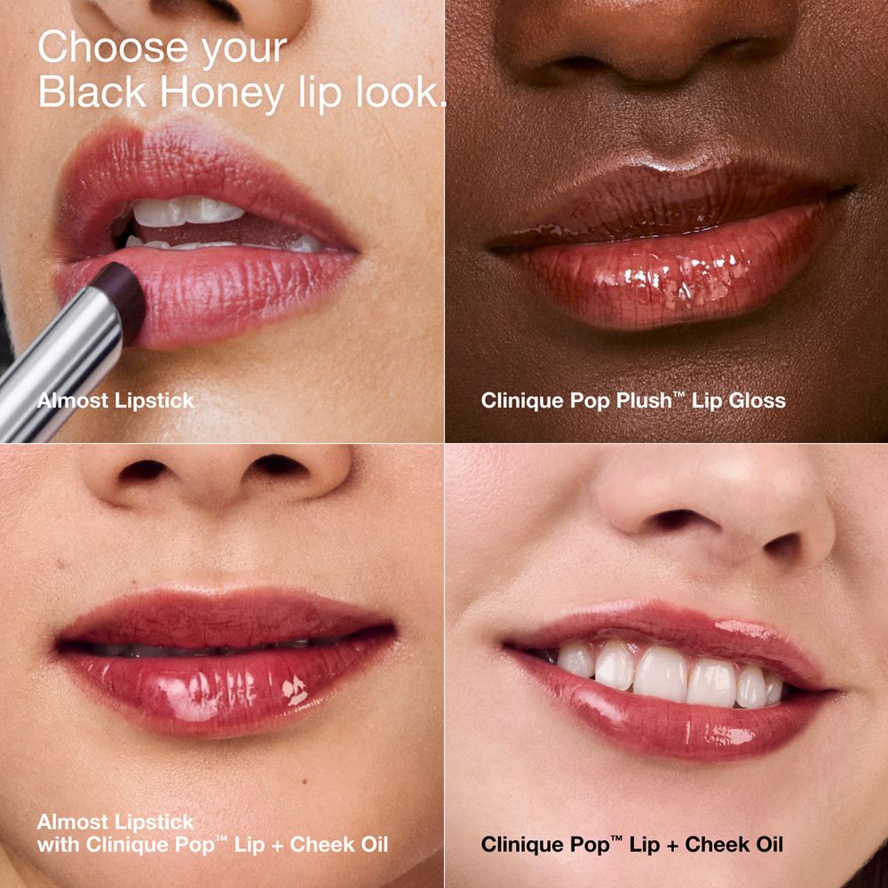 Visages avec maquillage des lèvres. Différents produits.