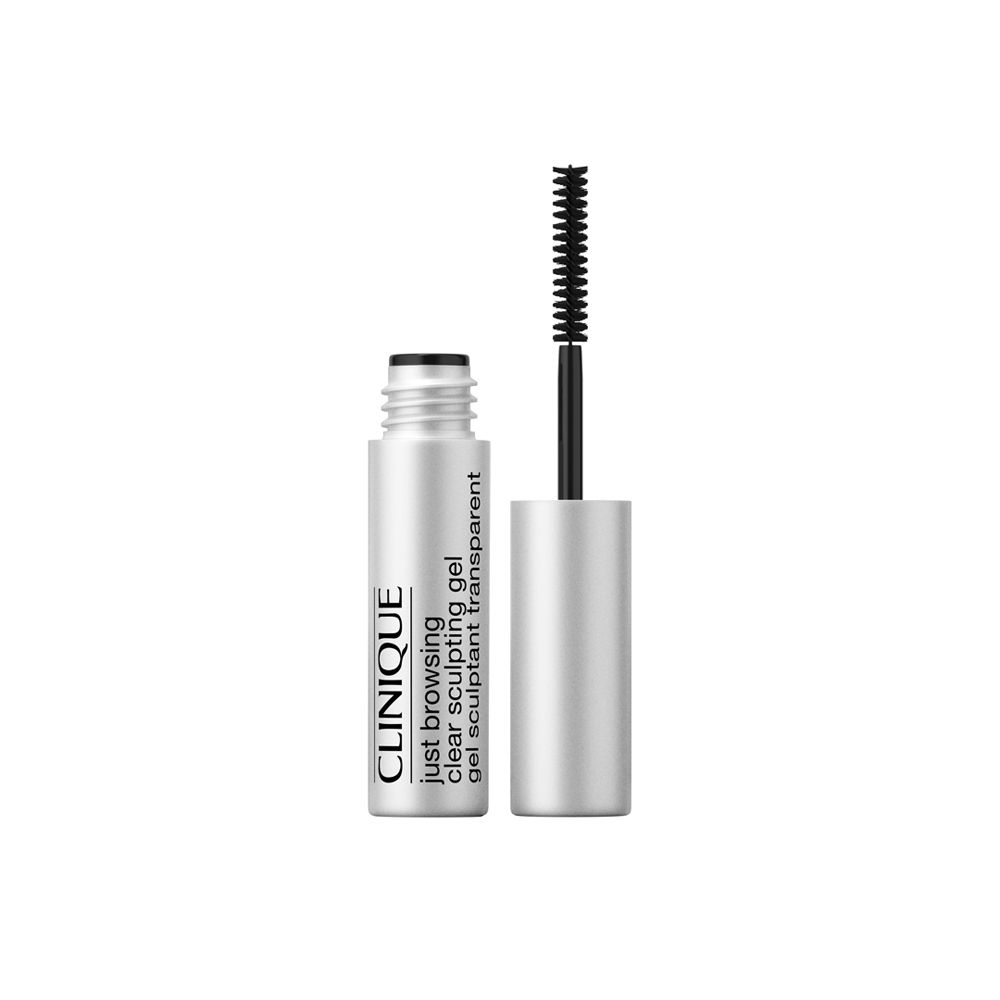 Clinique Just Browsing™ Gel transparent. Tube ouvert avec brosse.