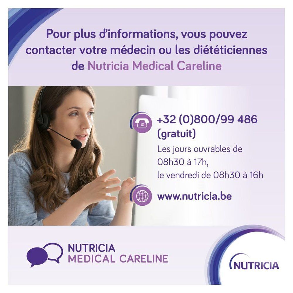 Boîte Nutricia FortiFit Vanille avec fleur de vanille. Contient 280g de poudre.