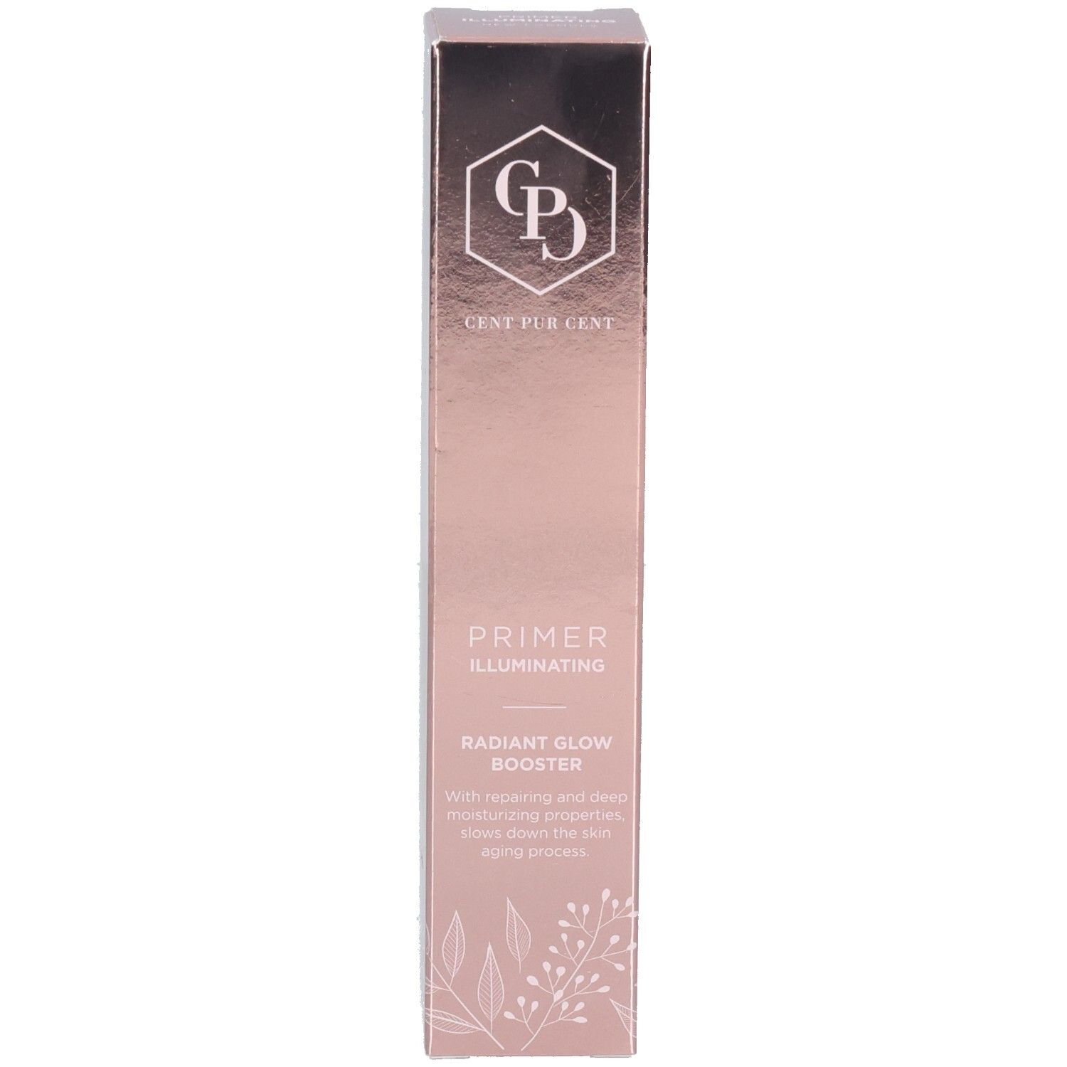 Primer Illuminating Cent Pur Cent et son emballage au design rosé.
