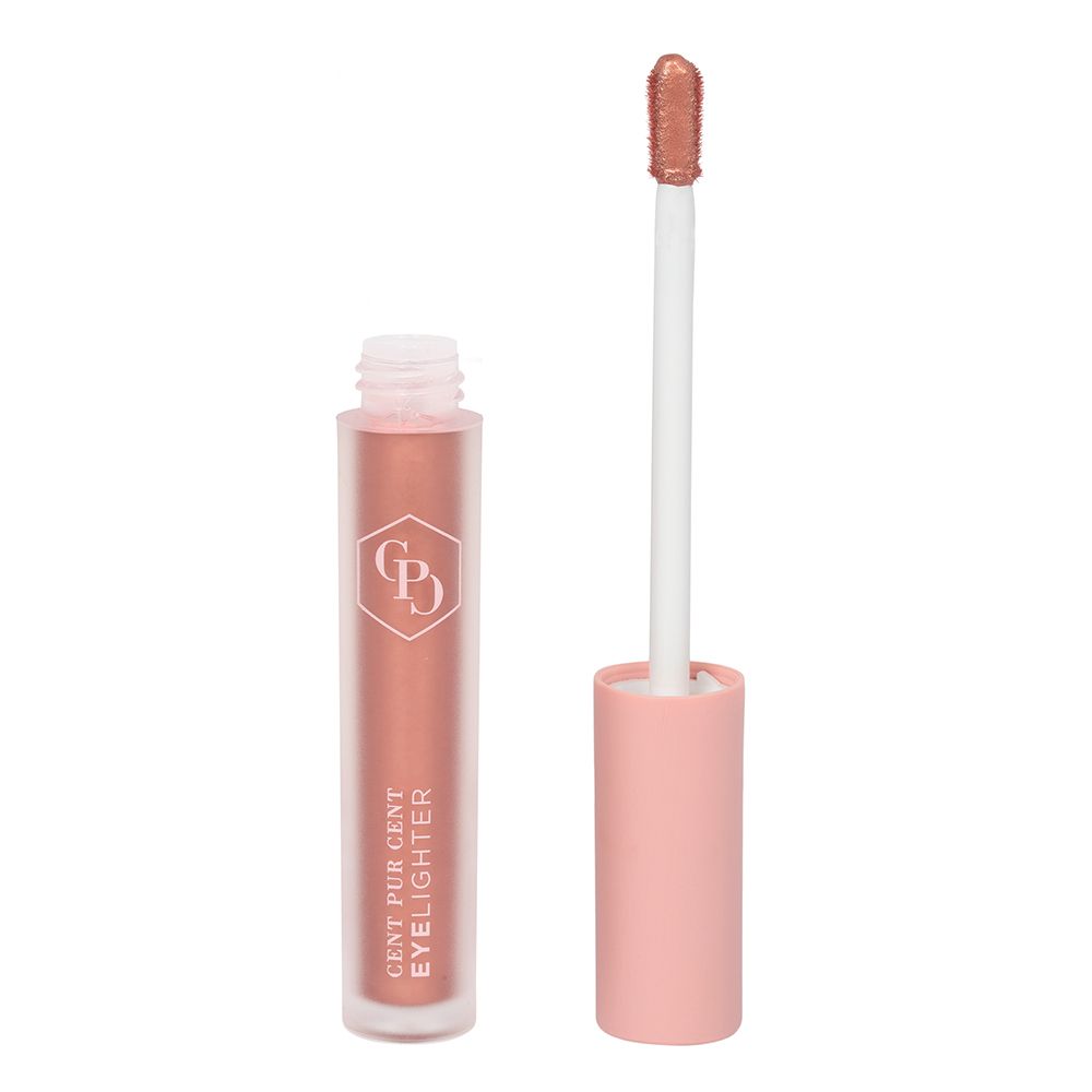 Eyelighter avec applicateur. Flacon ouvert avec bouchon rose.