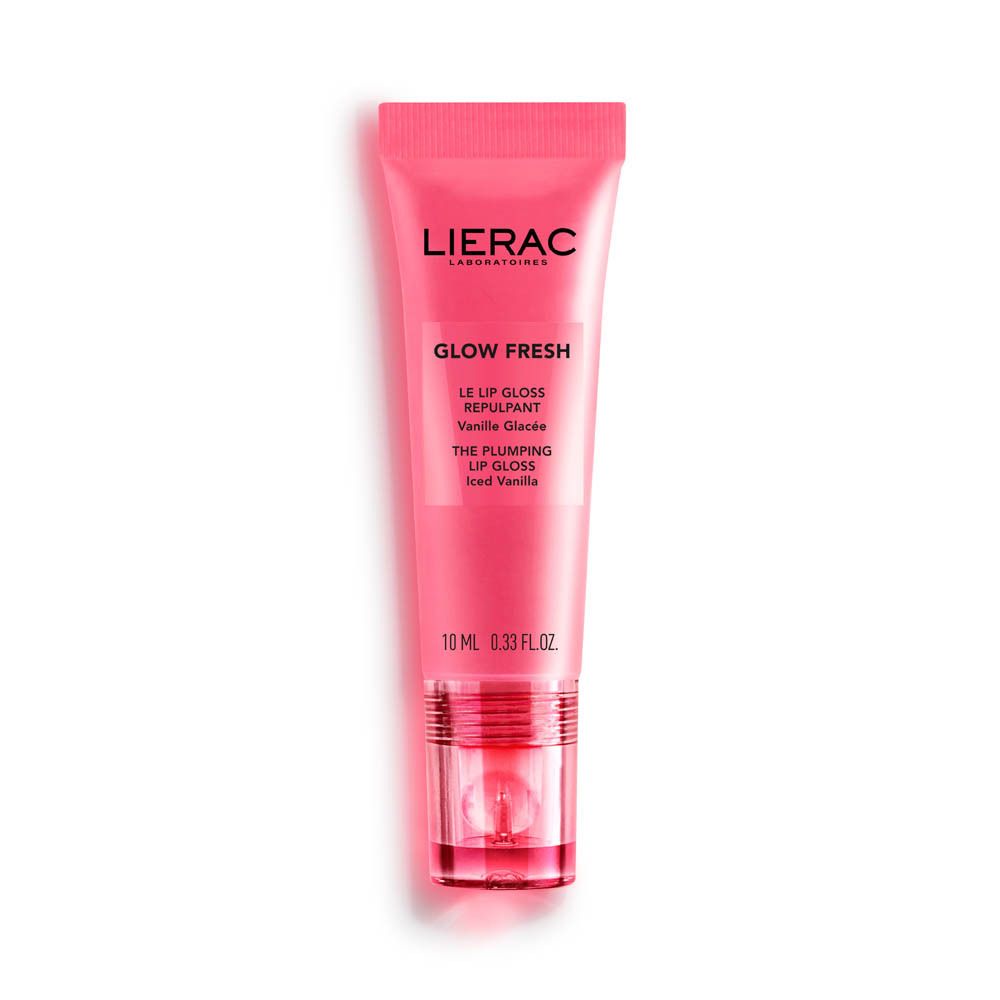 Lierac Glow Fresh Lipgloss en tube rose avec applicateur transparent. 10ml.