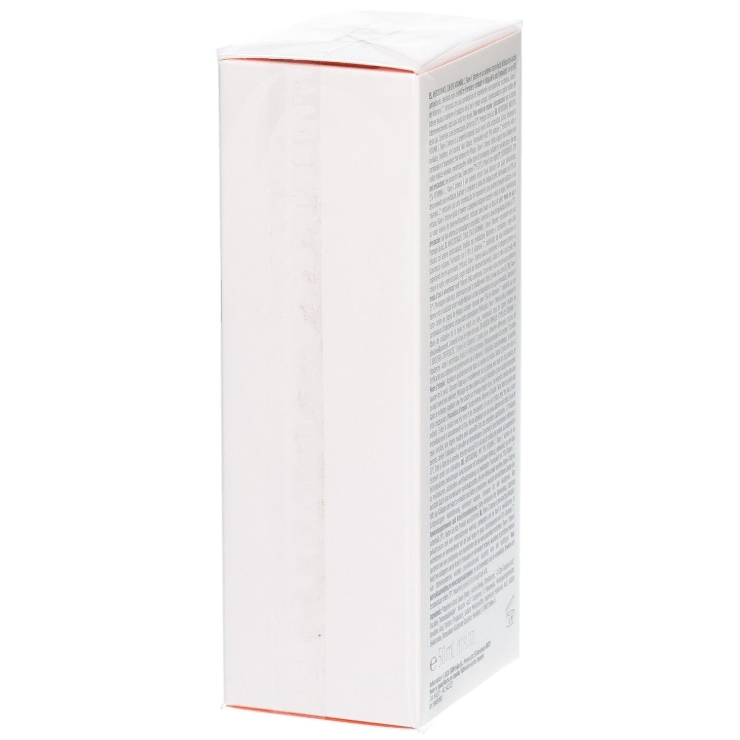 ISDINCEUTICS Flavo-C Intense Sérum boîte, vue latérale avec texte. Contient Tri-Antiox Complex à la Vitamine C.
