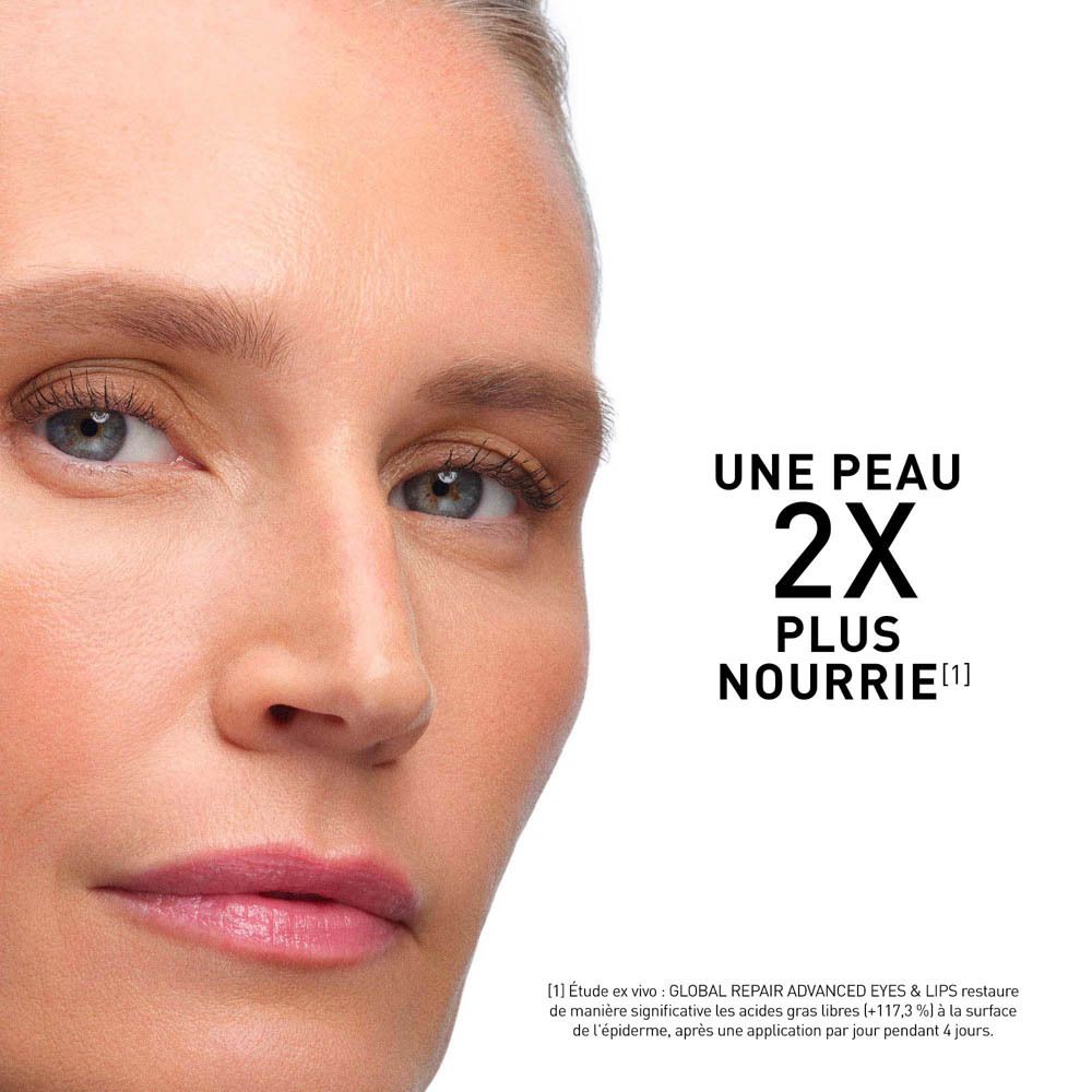 Boîte de crème Filorga Global-Repair Advanced Yeux et Lèvres avec texte.