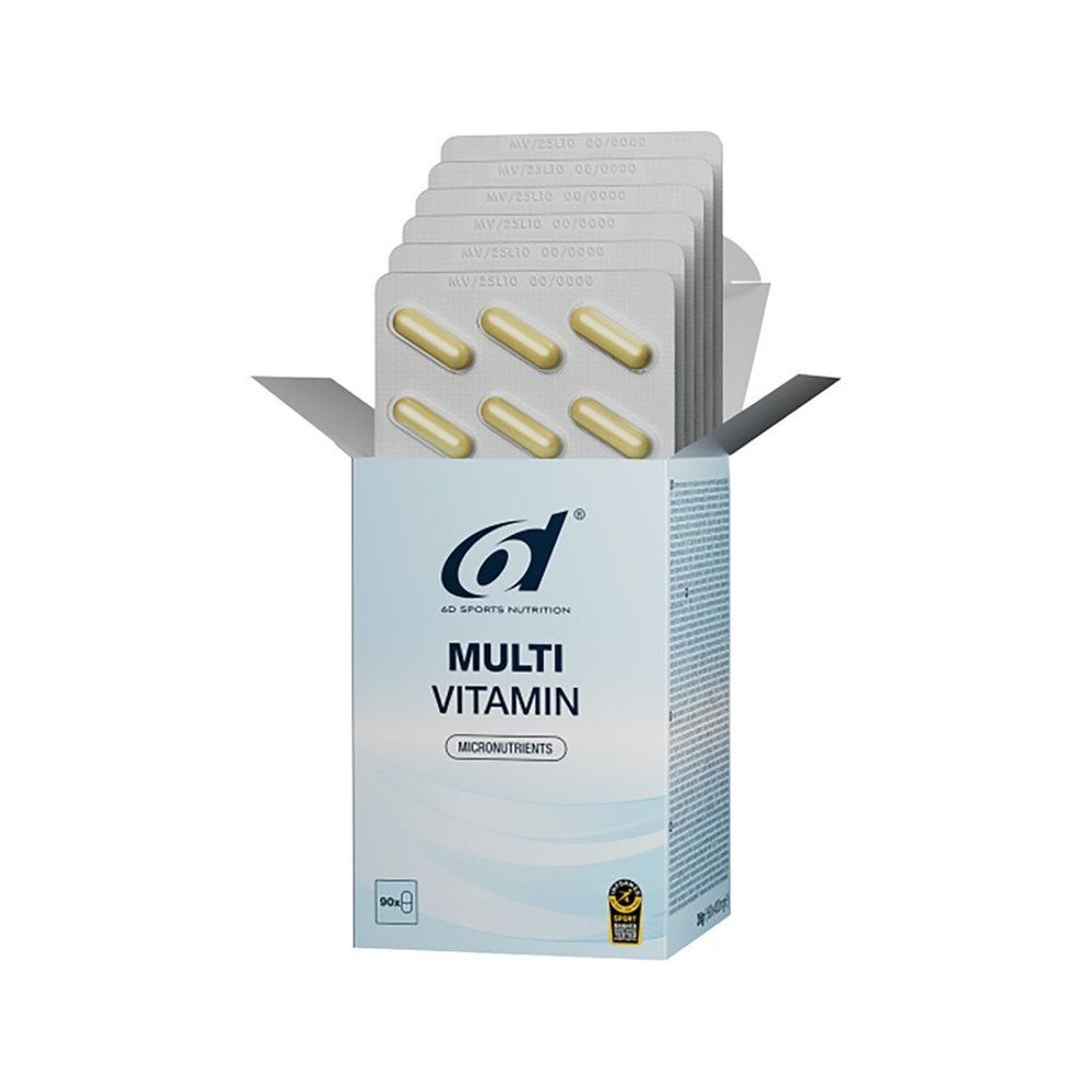 Emballage ouvert de 6d Multi Vitamin avec blisters de gélules.