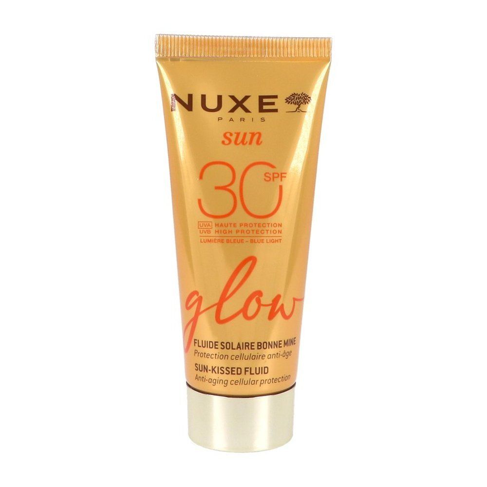 Boîte d'emballage pour le fluide solaire Nuxe Sun SPF 30.