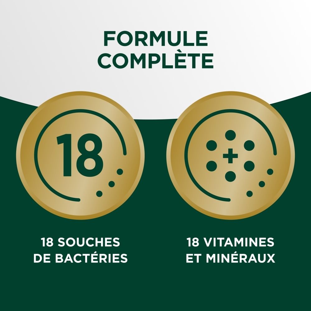 Flacon Centrum MultiBiotics Complete avec informations nutritionnelles et posologie.