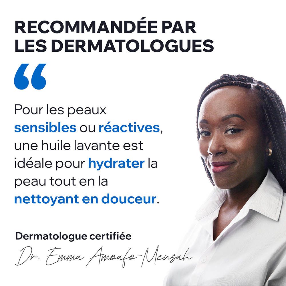 Comparaison avant-après. Flacon Uriage Derm-Phy. Texte: Nouveau packaging même formule.