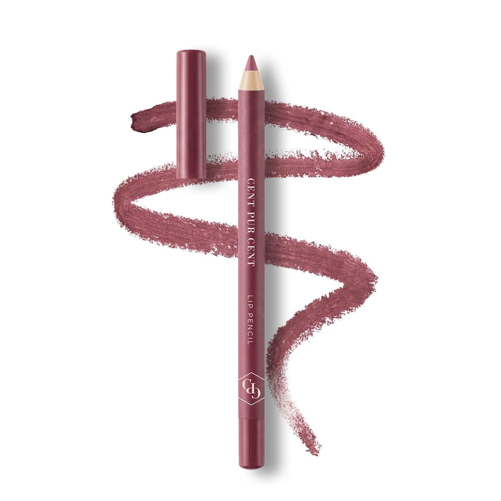 Crayon à lèvres Nude Mauve avec trace de couleur et capuchon ouvert.