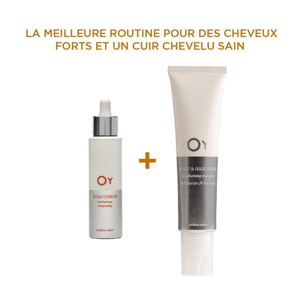 Flacon avec pipette : Sérum Oy pour cuir chevelu, anti-chute et anti-grisaillement.