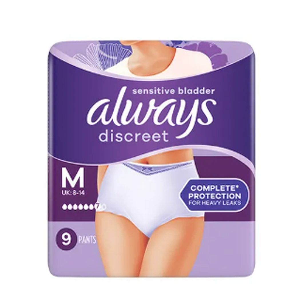 Always Discreet Pants Medium, 9 pièces.