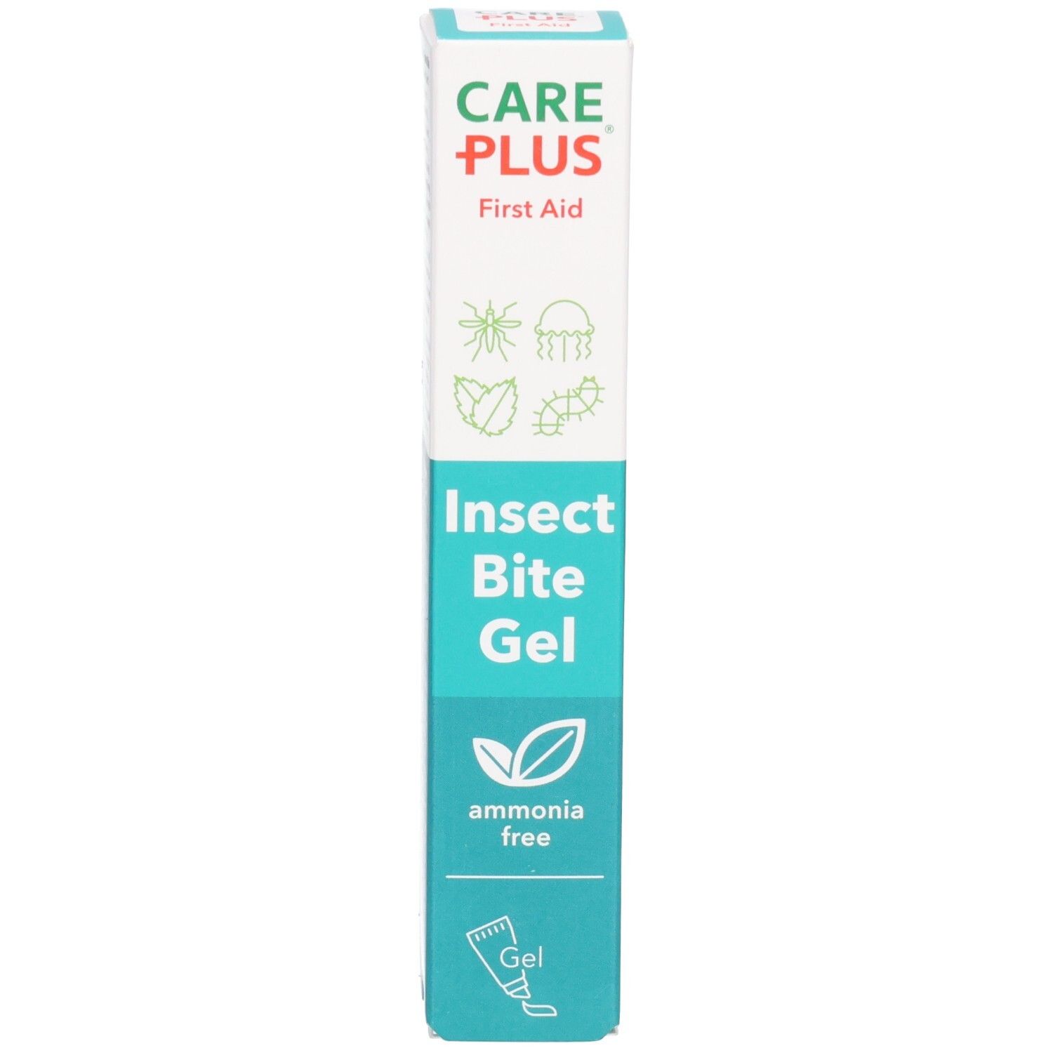 Face avant de la boîte de gel anti-piqûres Care Plus.