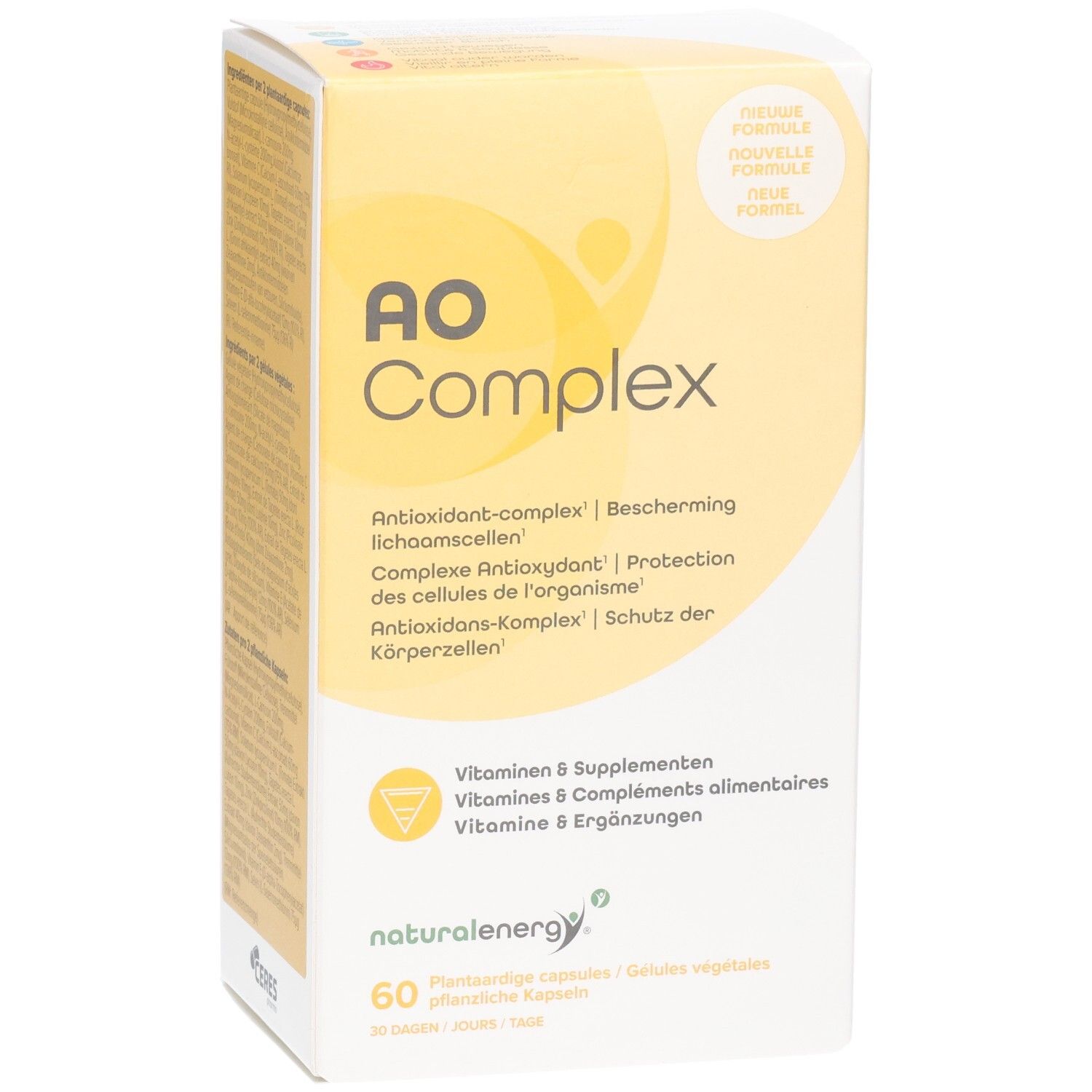 Avant de la boîte AO Complex, légèrement en biais.