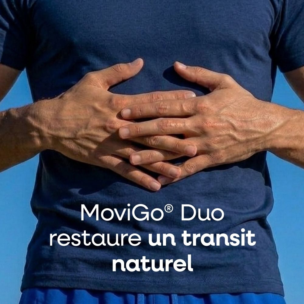 Movigo Duo : Double action contre la constipation et les ballonnements. Solution buvable.
