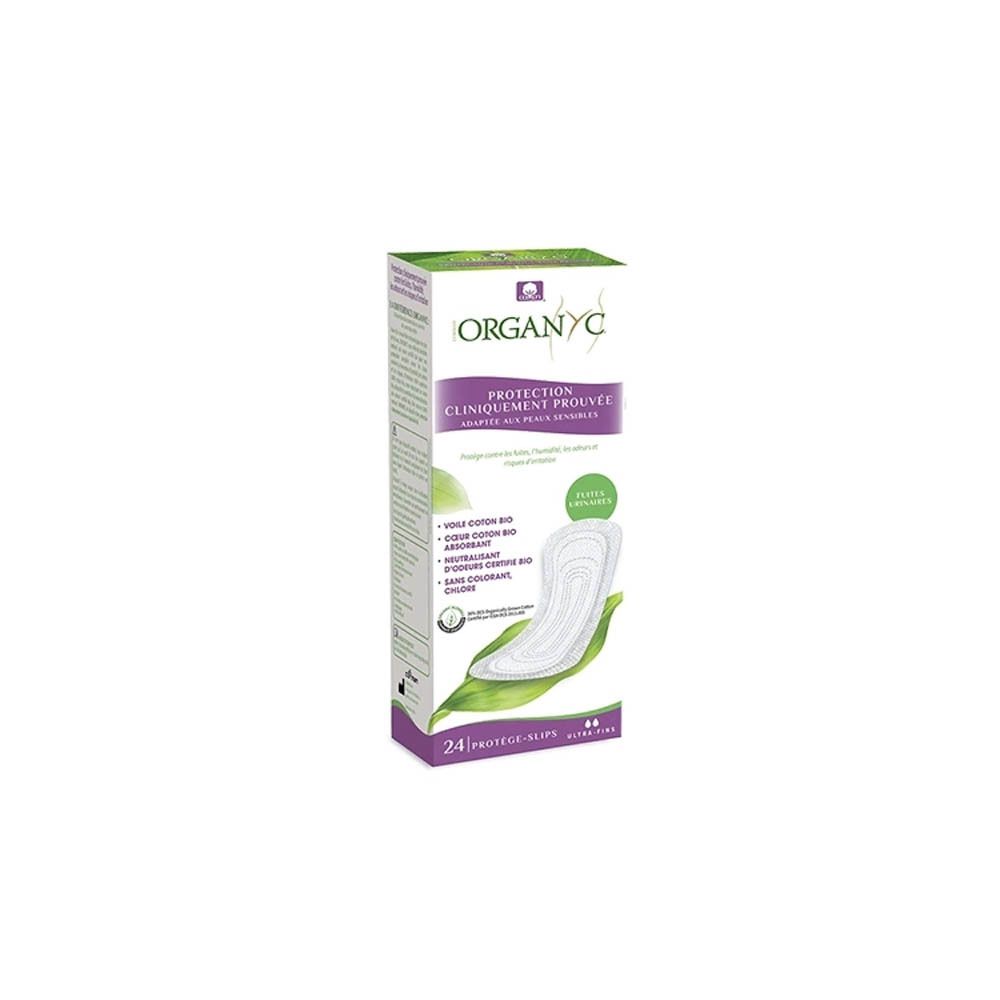 Boîte Organyc de protège-slips. Protection cliniquement prouvée. Pour peaux sensibles. En coton.