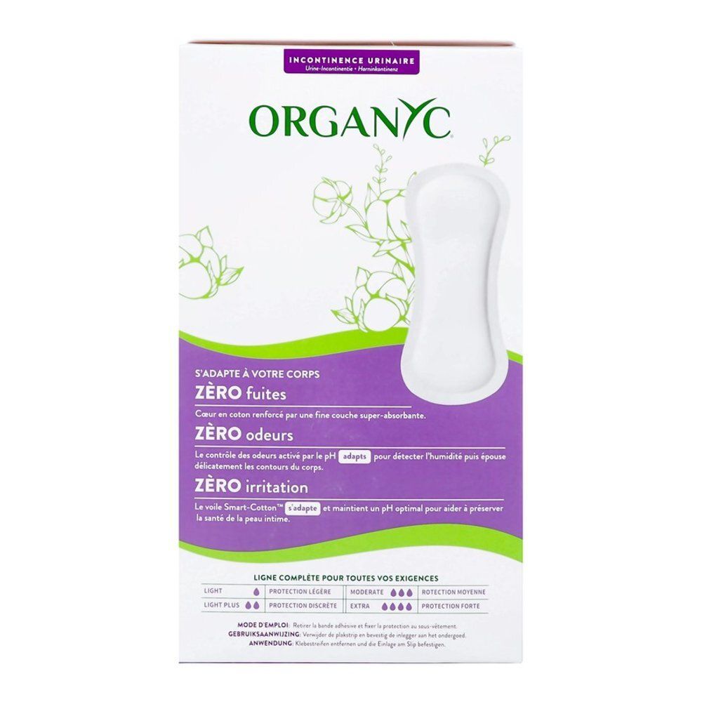 Organyc Peau Sensible Light Plus protège-slips, 20 pièces. Absorbants, sans odeur, sans irritation.