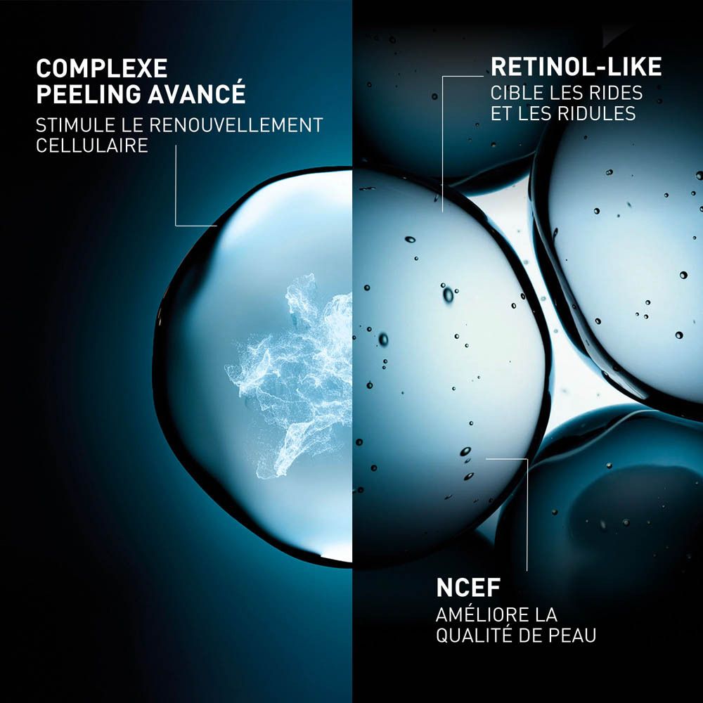 Flacon brun avec bouchon noir. Filorga Daily Peel. Texte.